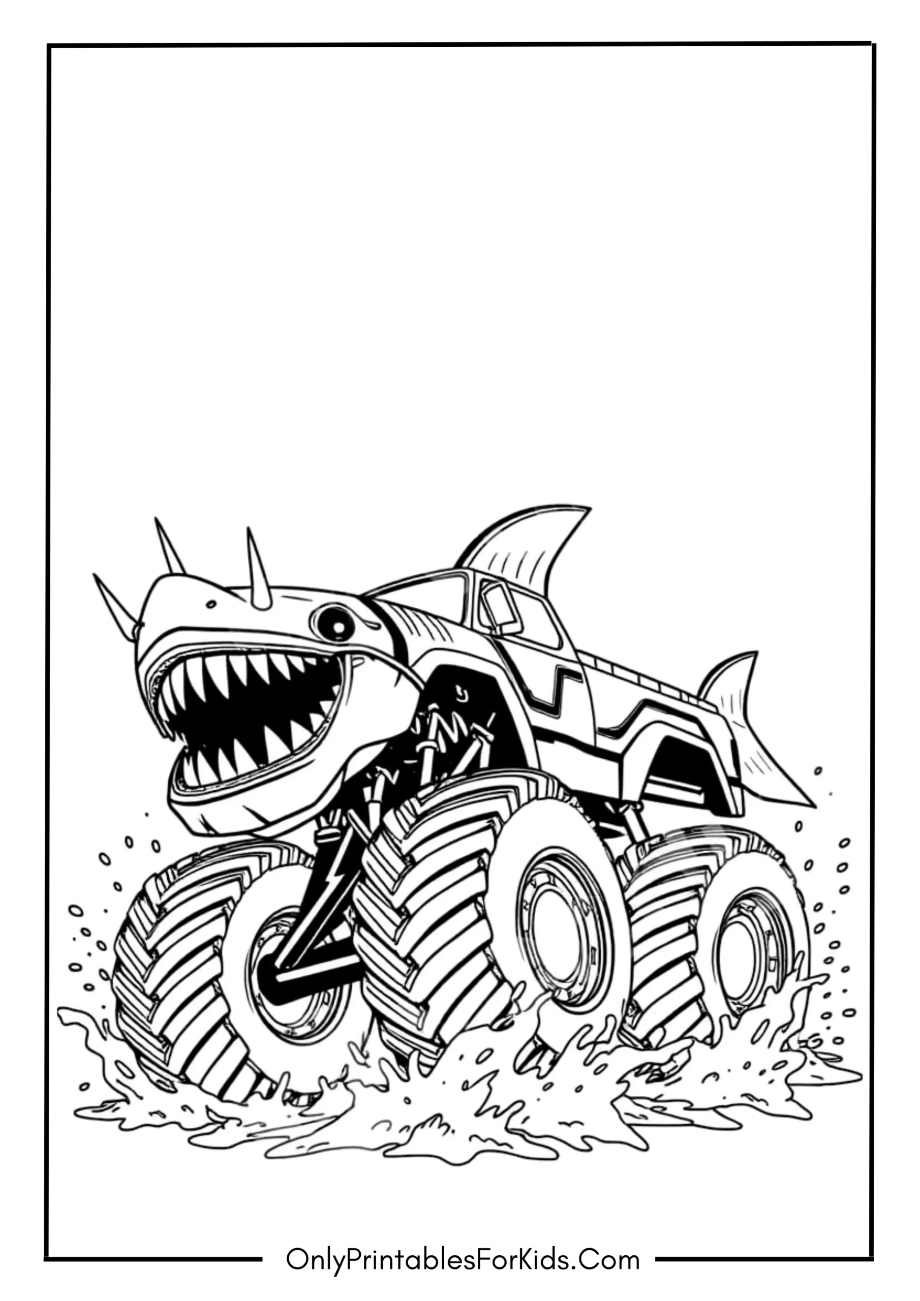 Megalodon Monster Truck Coloring Page