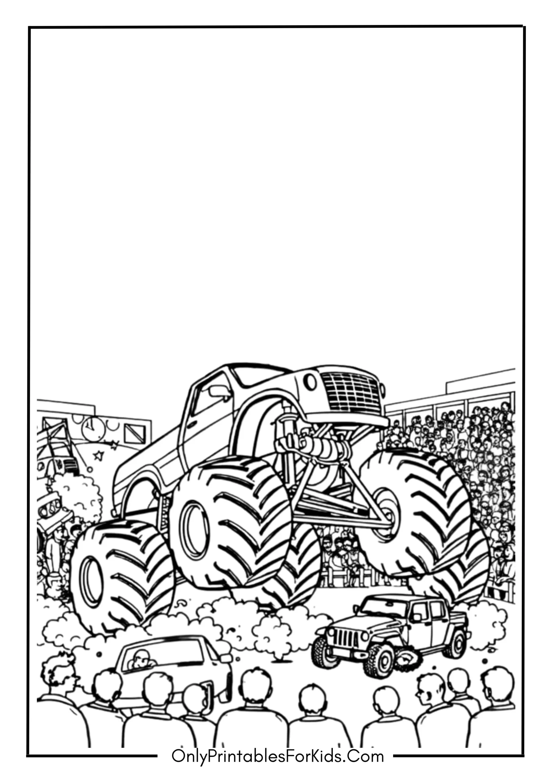 Monster Truck Jam Coloring Page