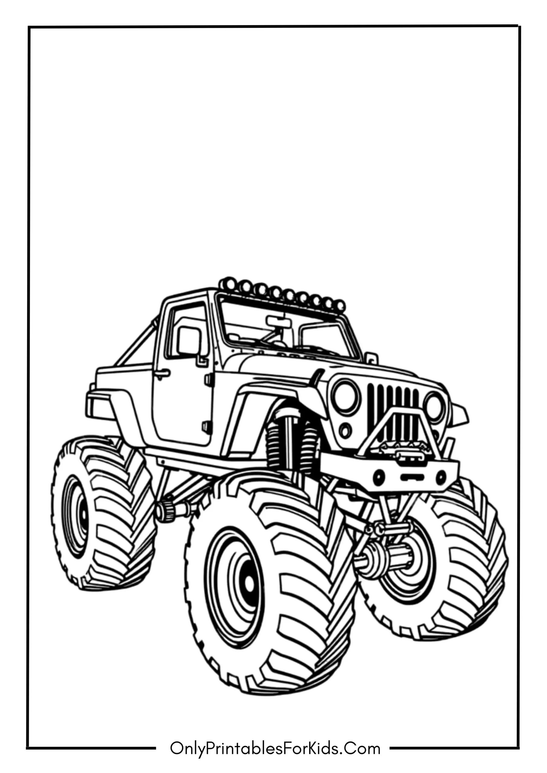 Monster Truck Jeep Coloring Page