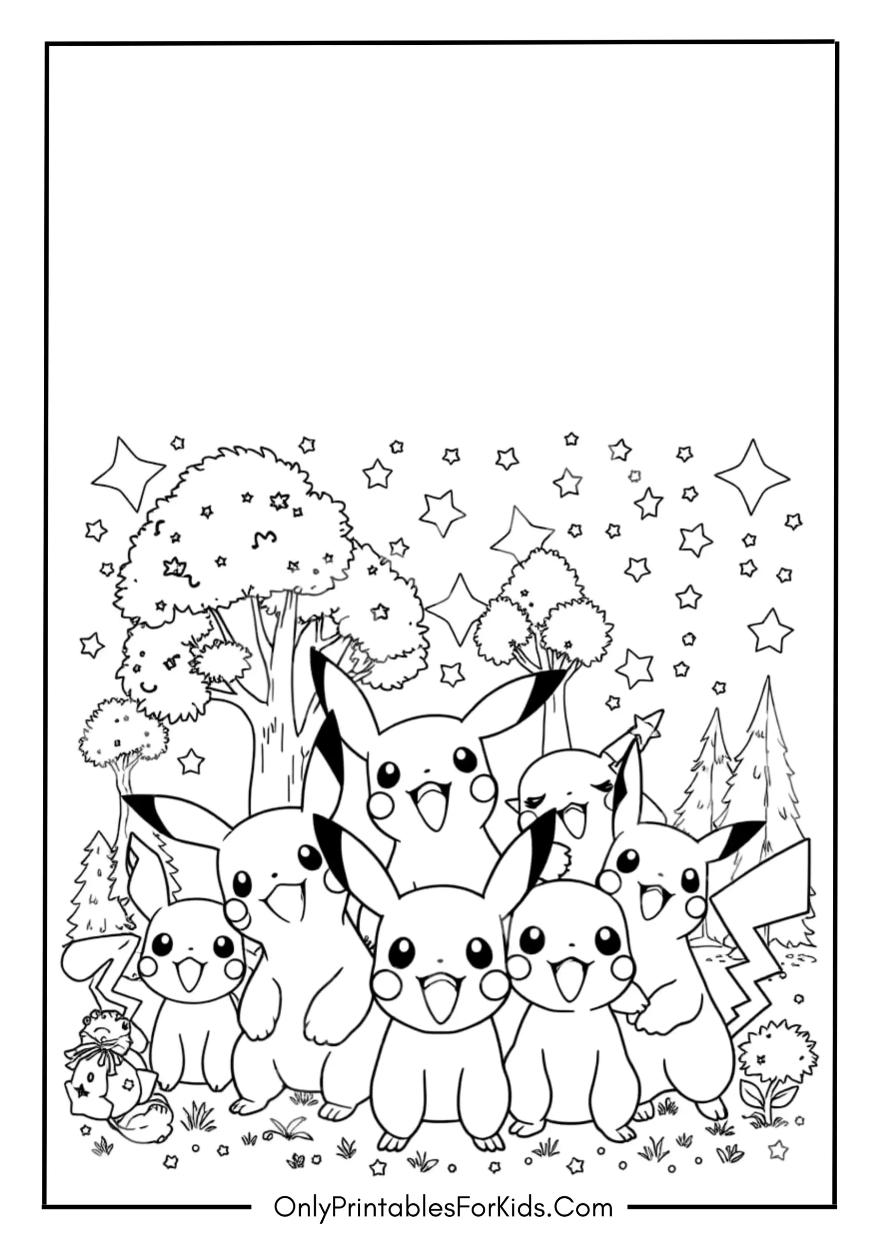 Pokémon Characters Coloring Page