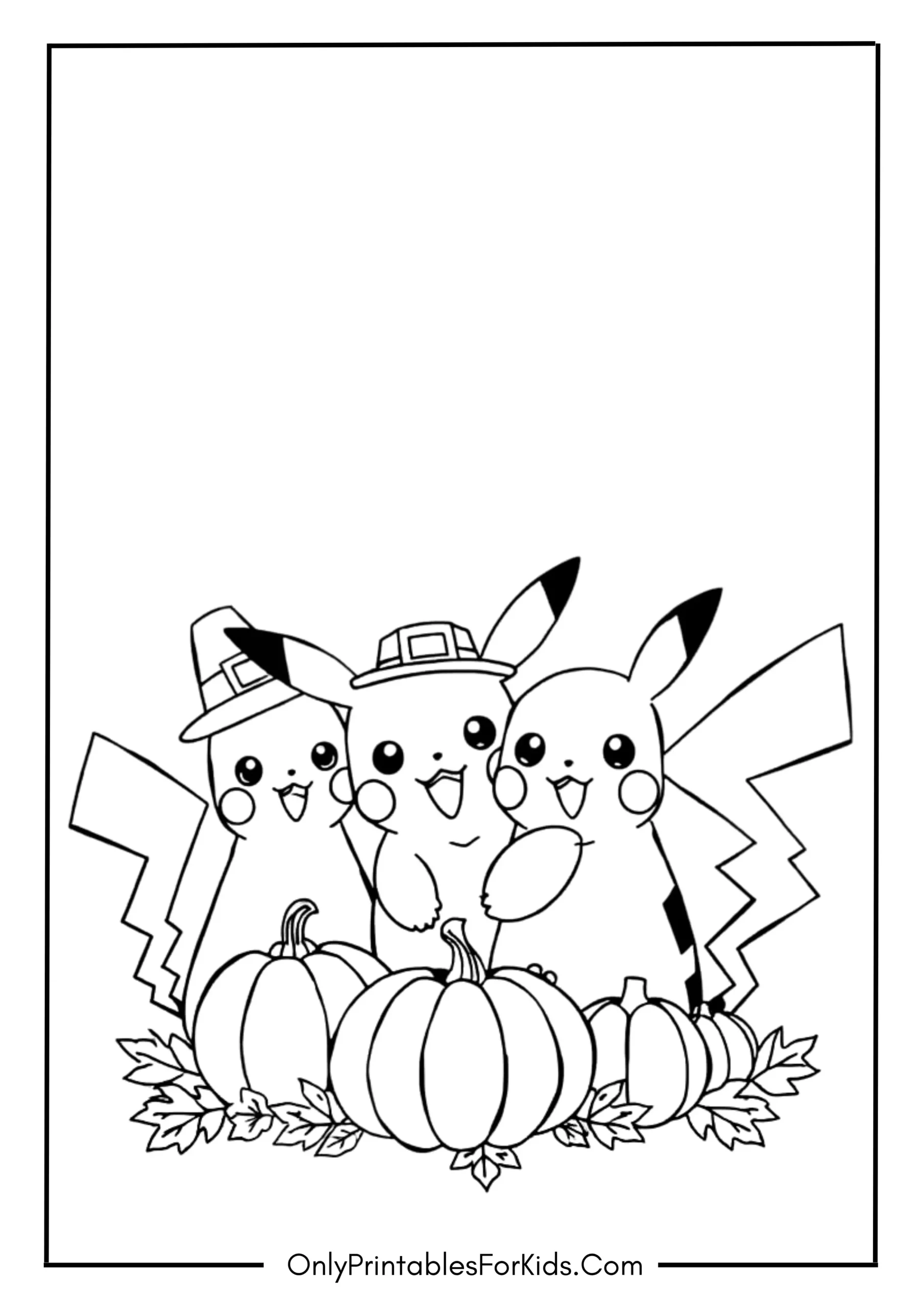 Pokémon Thanksgiving Coloring Page