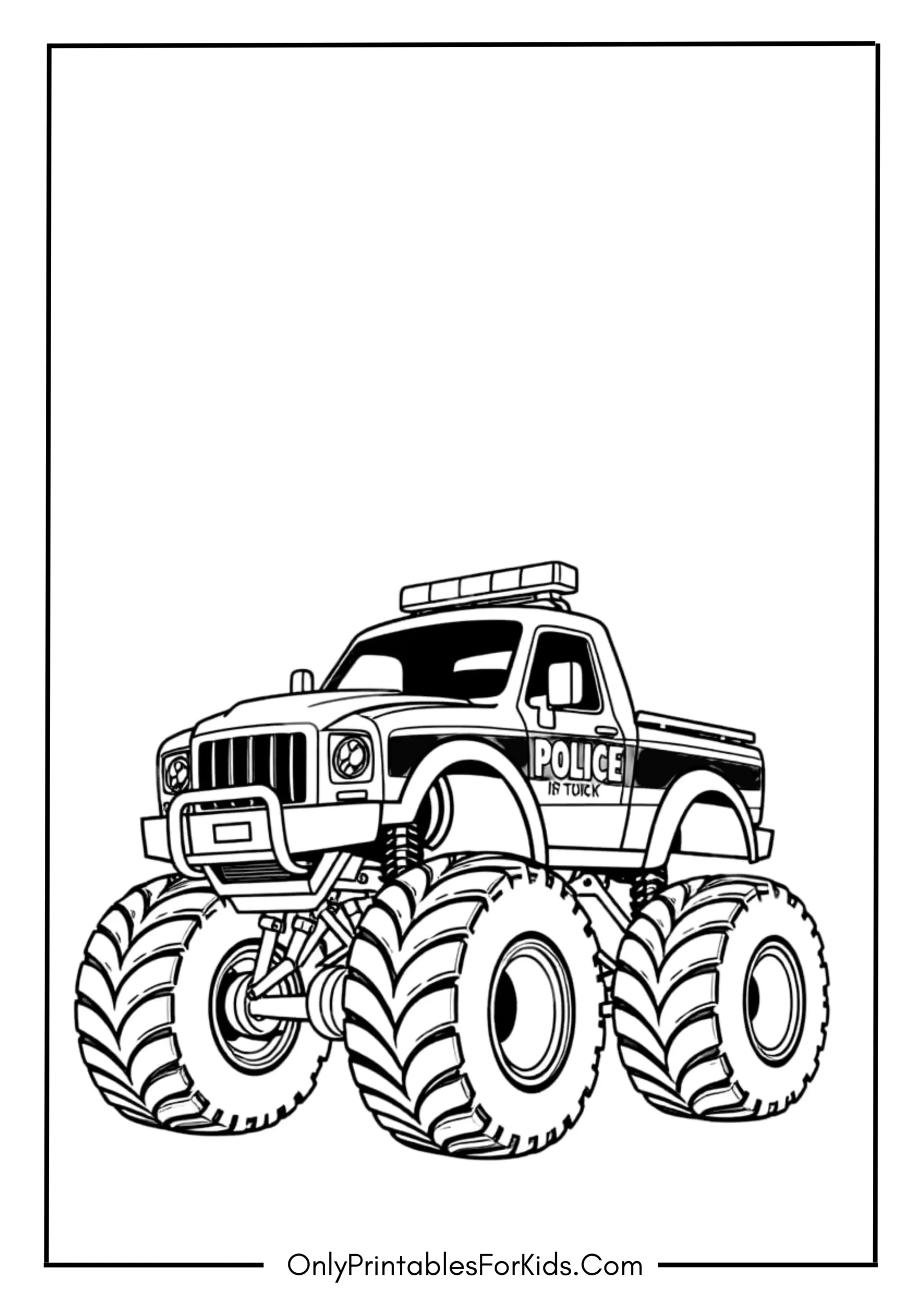 Police Monster Truck Coloring Page