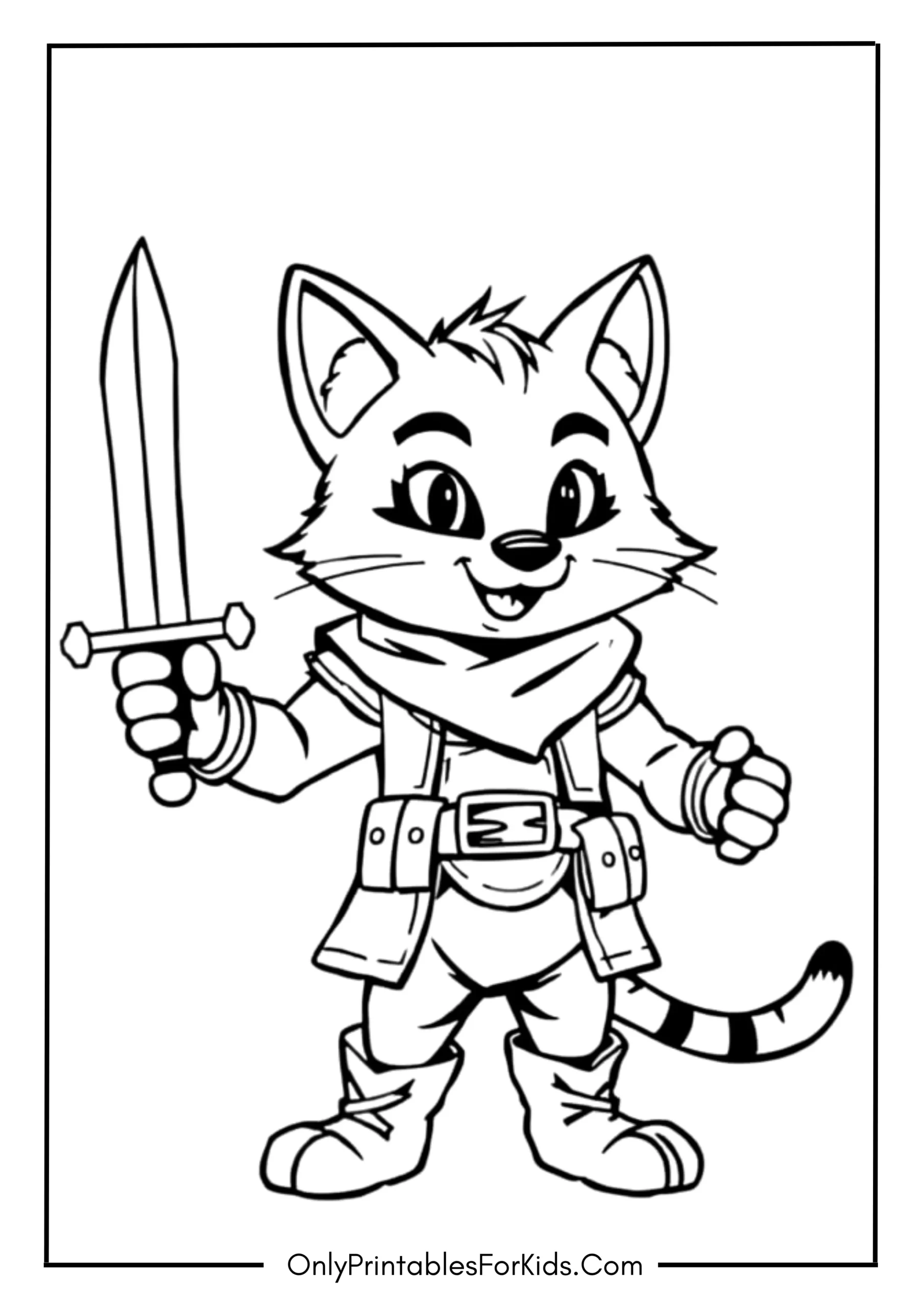 Puss in Boots Holding His Sword