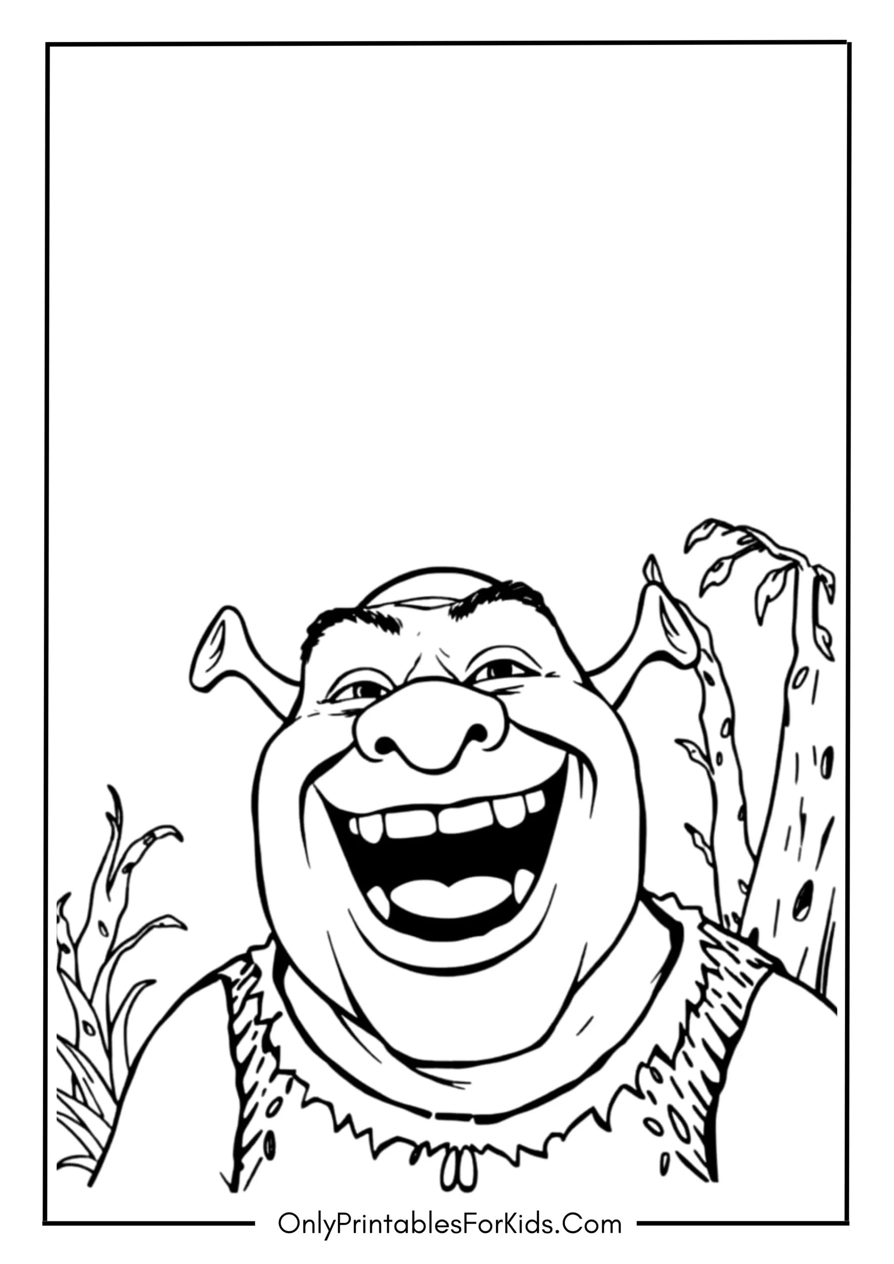 Shrek Roaring with a Big Smile