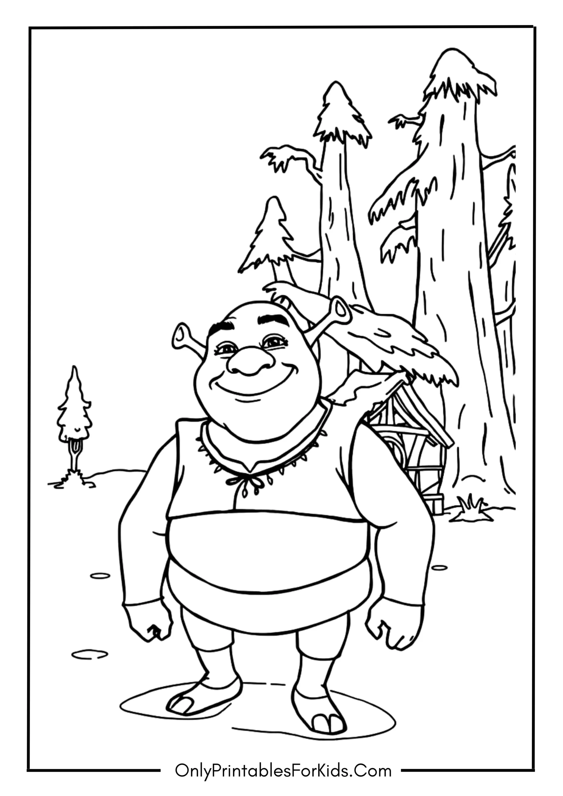 Shrek Smiling in His Swamp