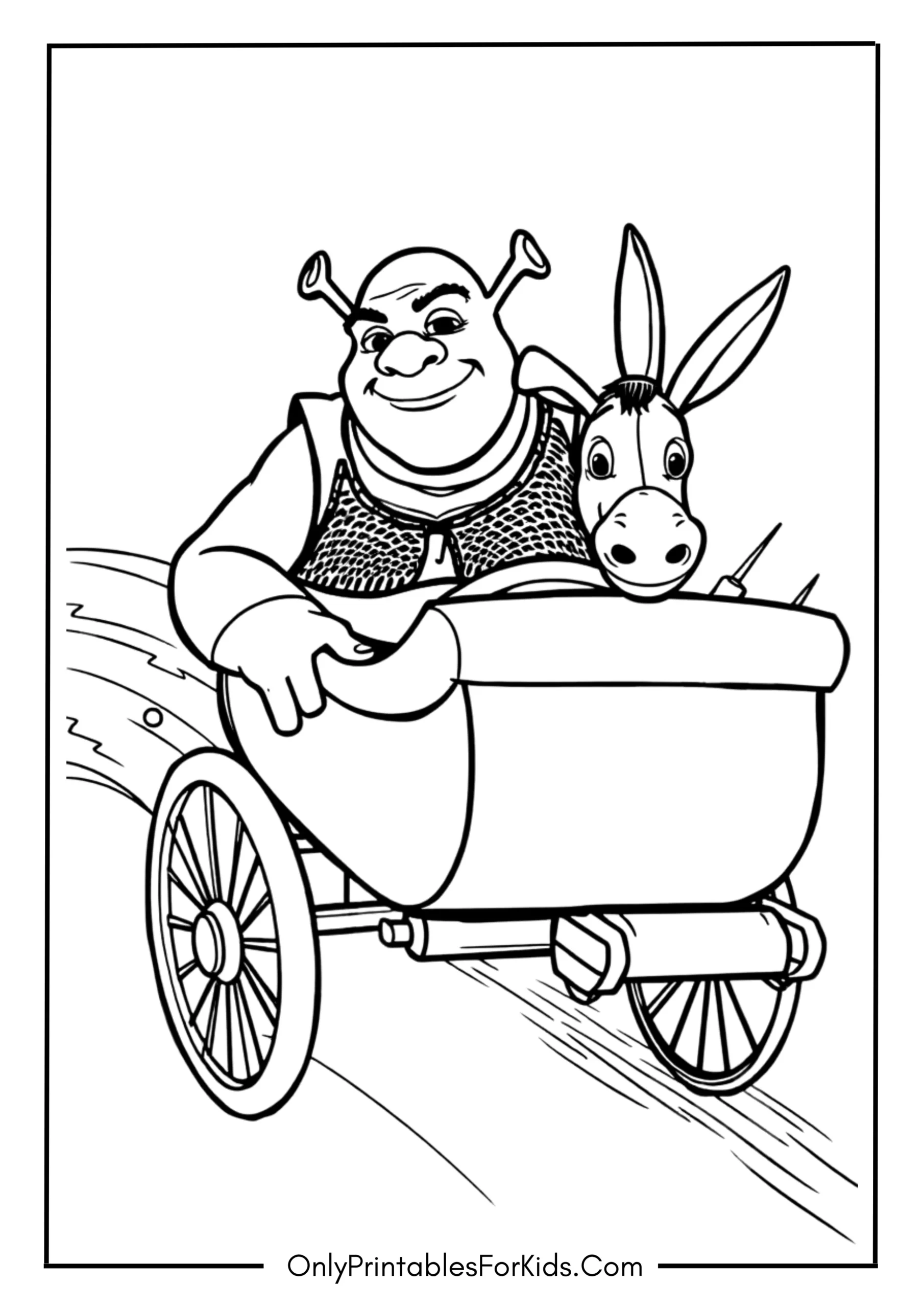 Shrek and Donkey in a Carriage Ride