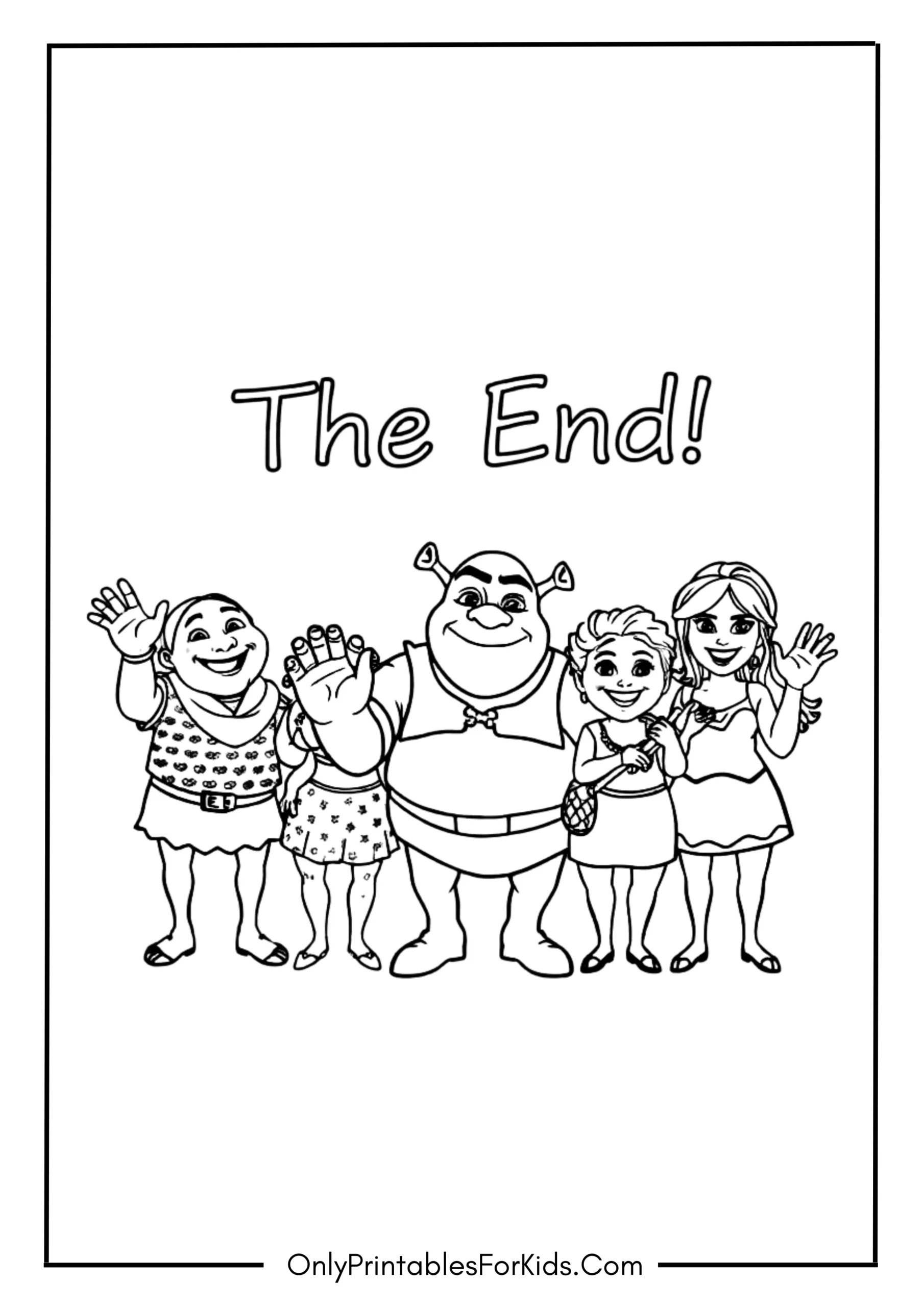 Shrek and His Friends Saying “The End!”