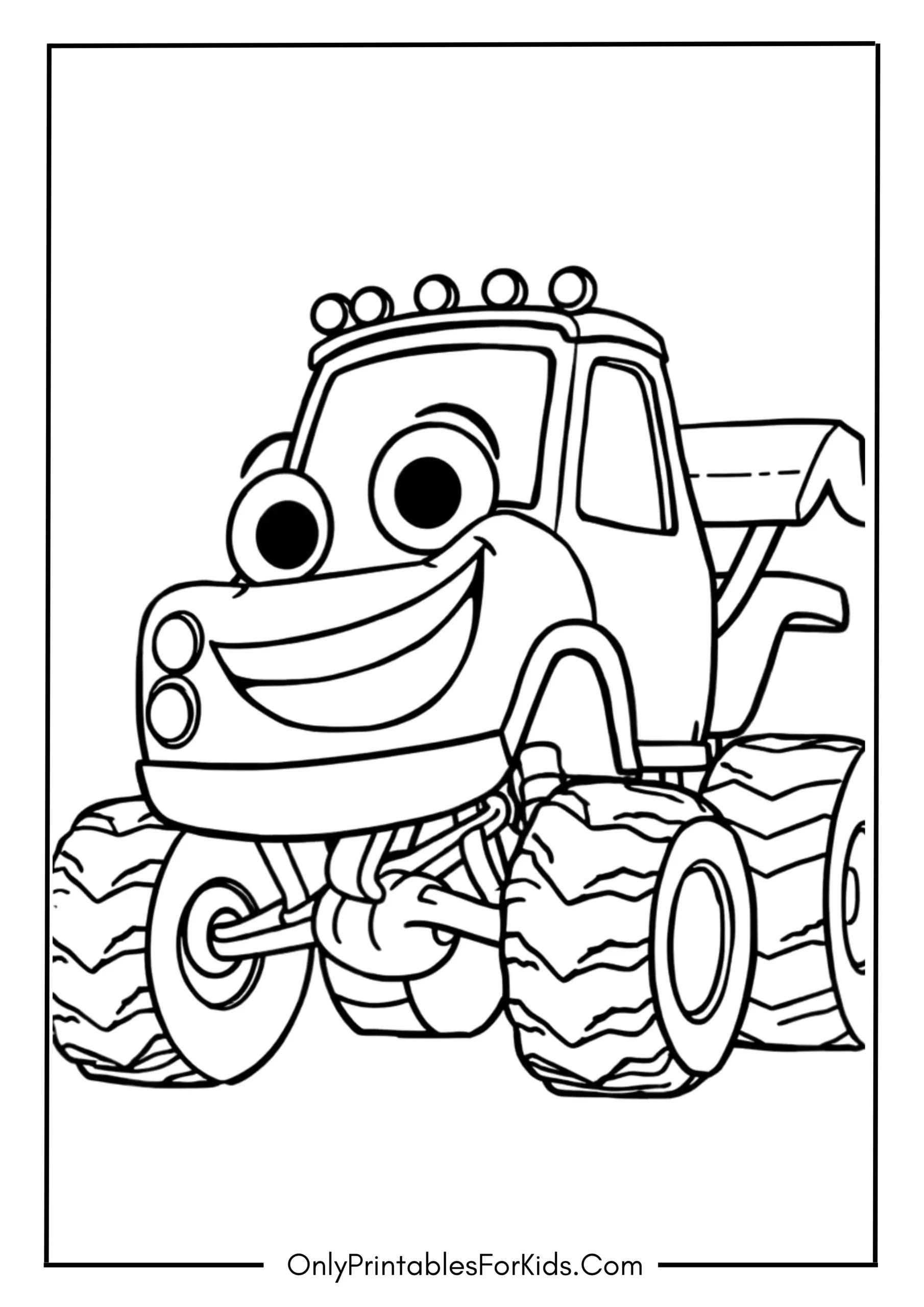 Smiling Monster Truck Coloring Page