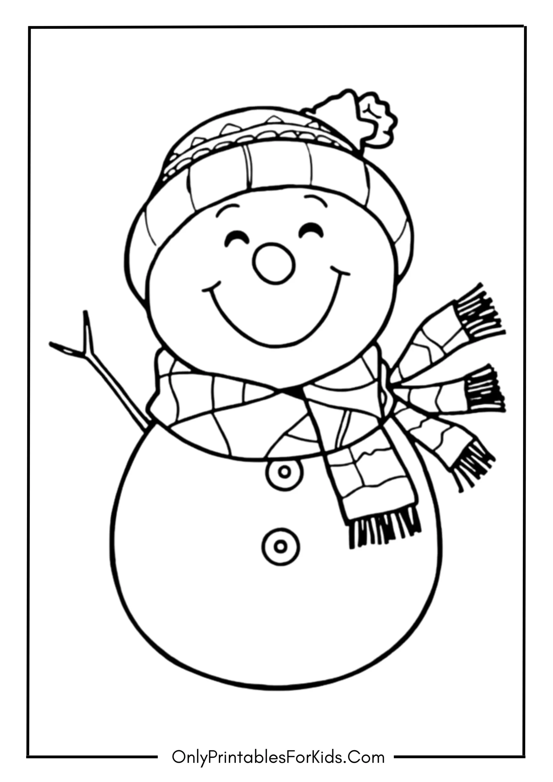 Snowman Wearing a Cozy Scarf