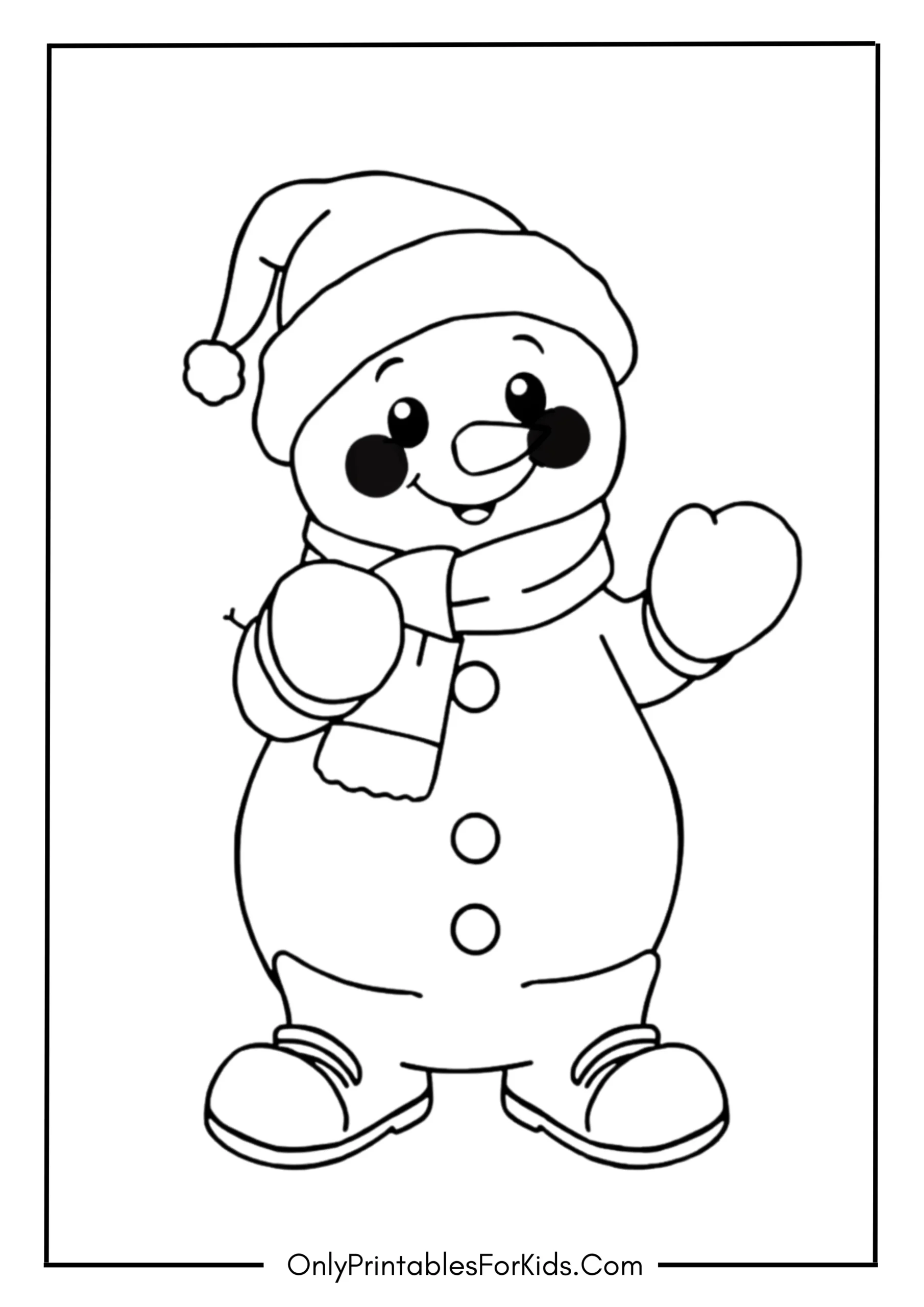 Snowman with Mittens and Boots