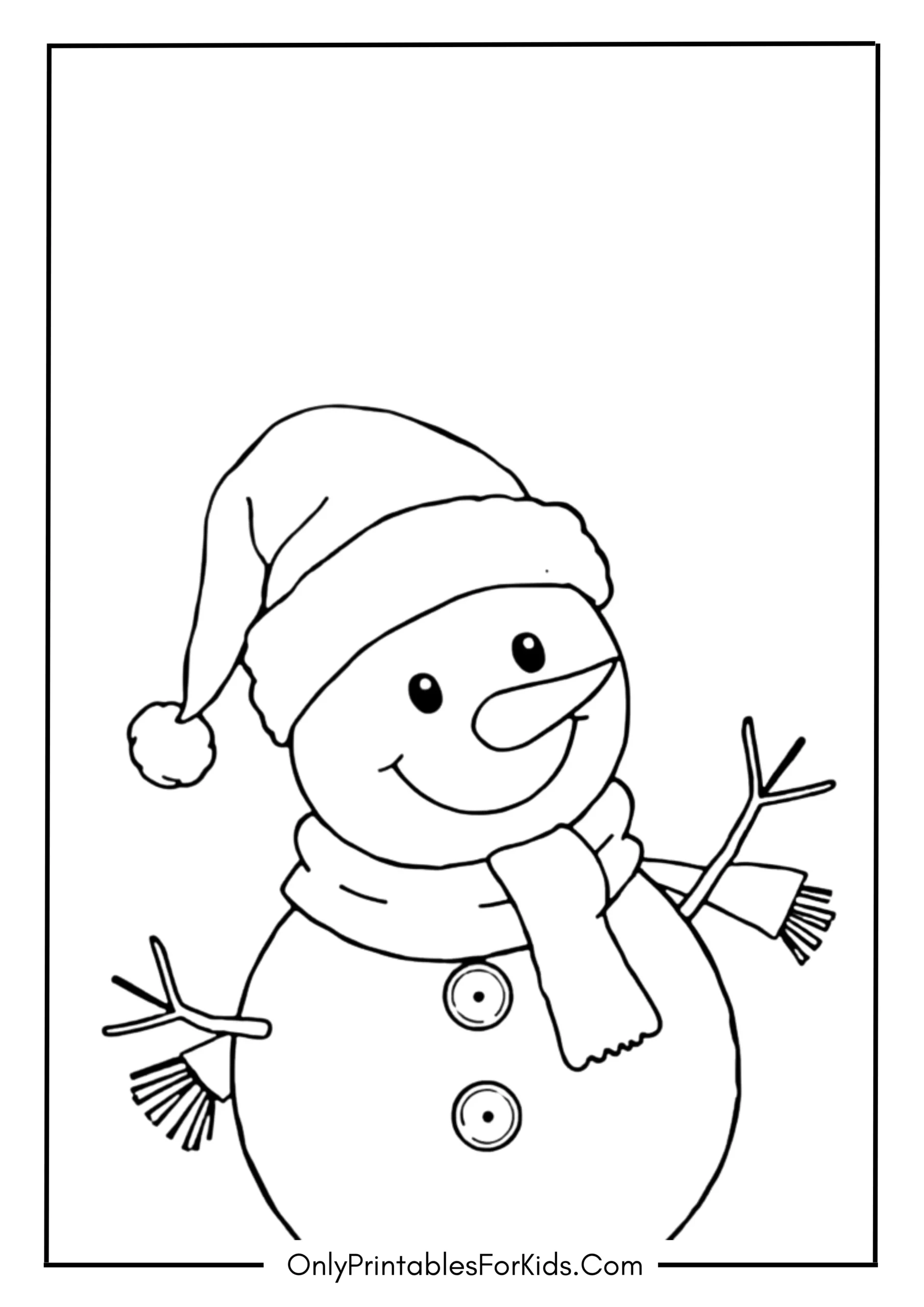 Snowman with a Christmas Hat