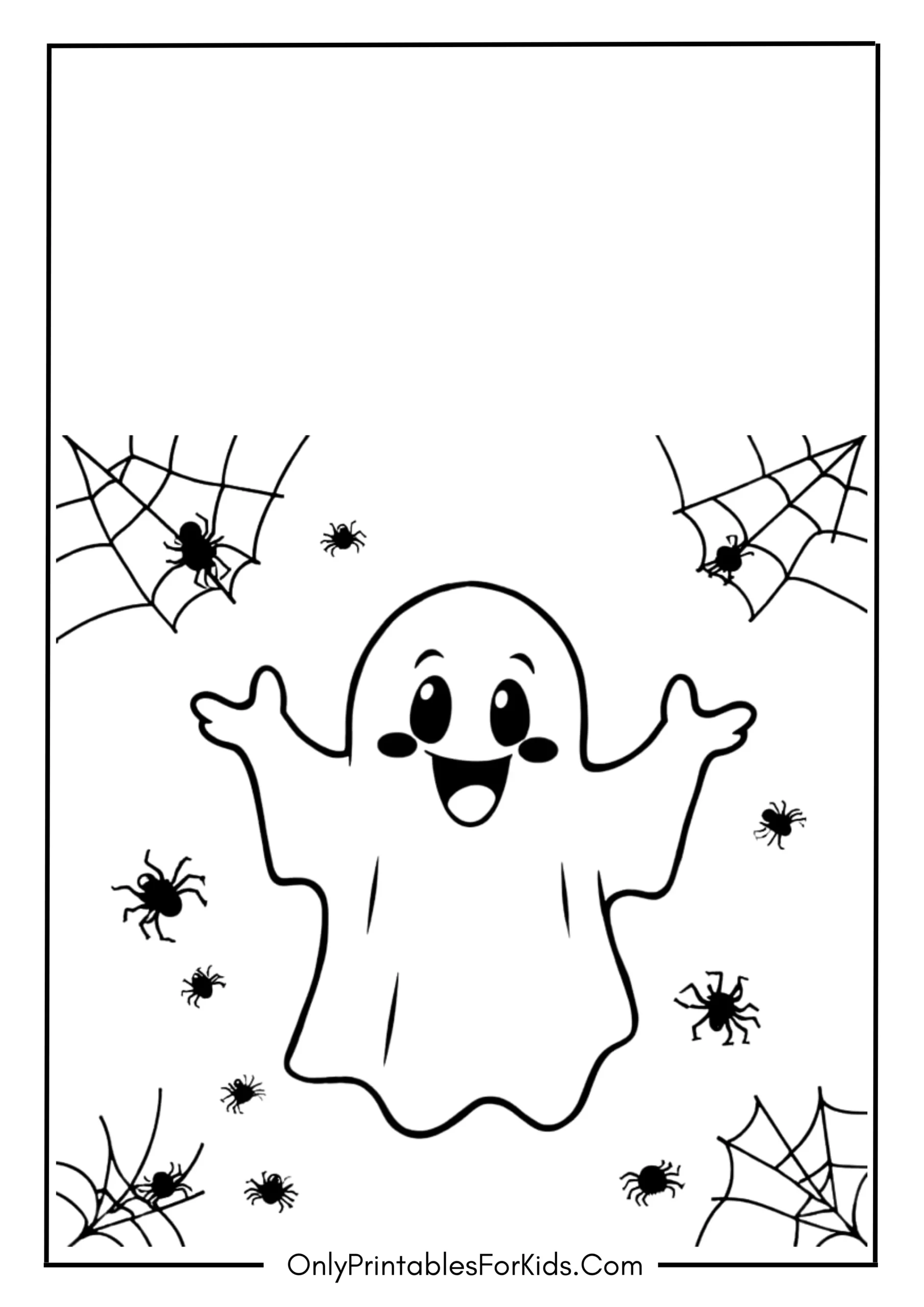 Spooky Ghost and Spider Web
