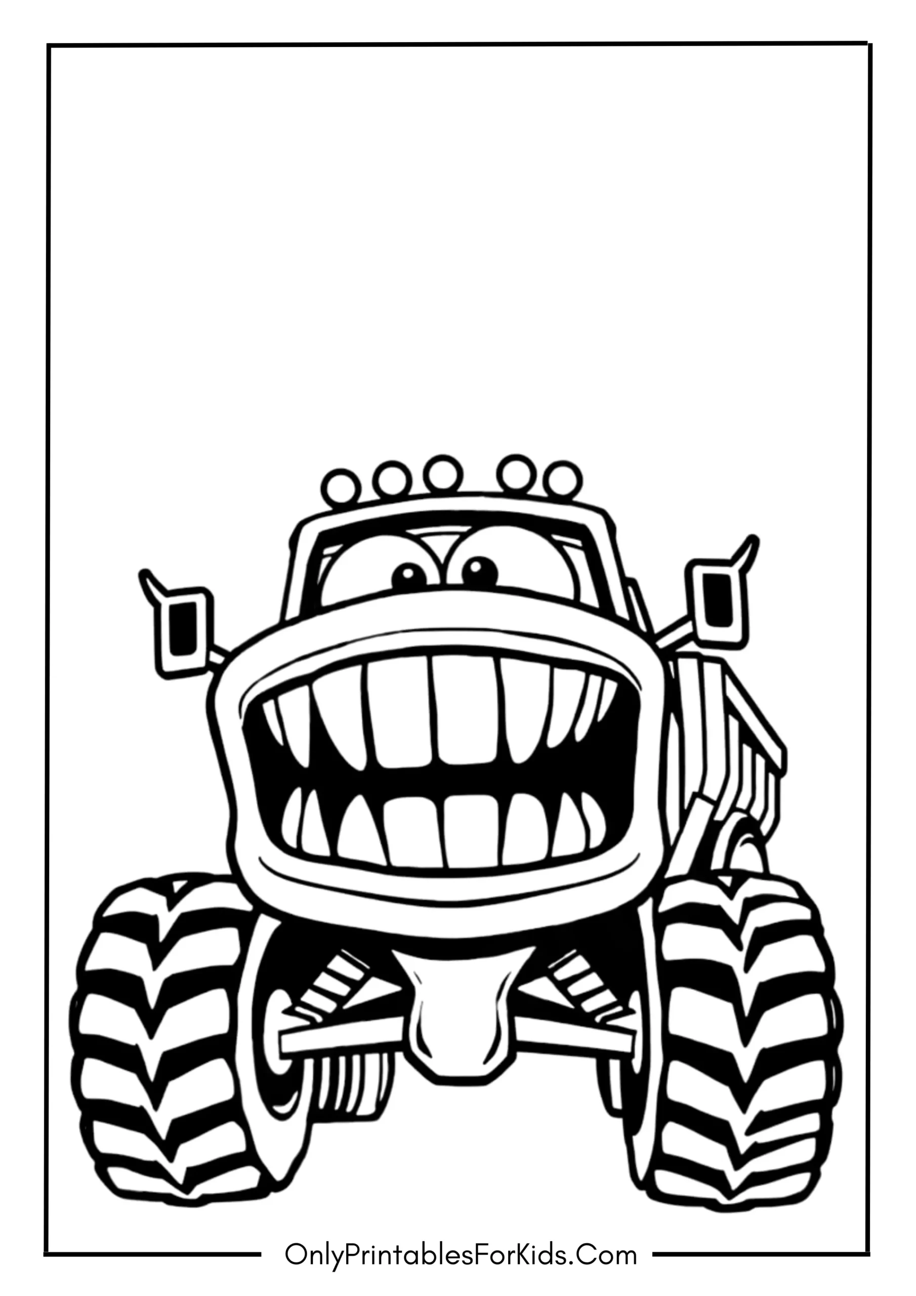 Tooth Monster Truck Coloring Page