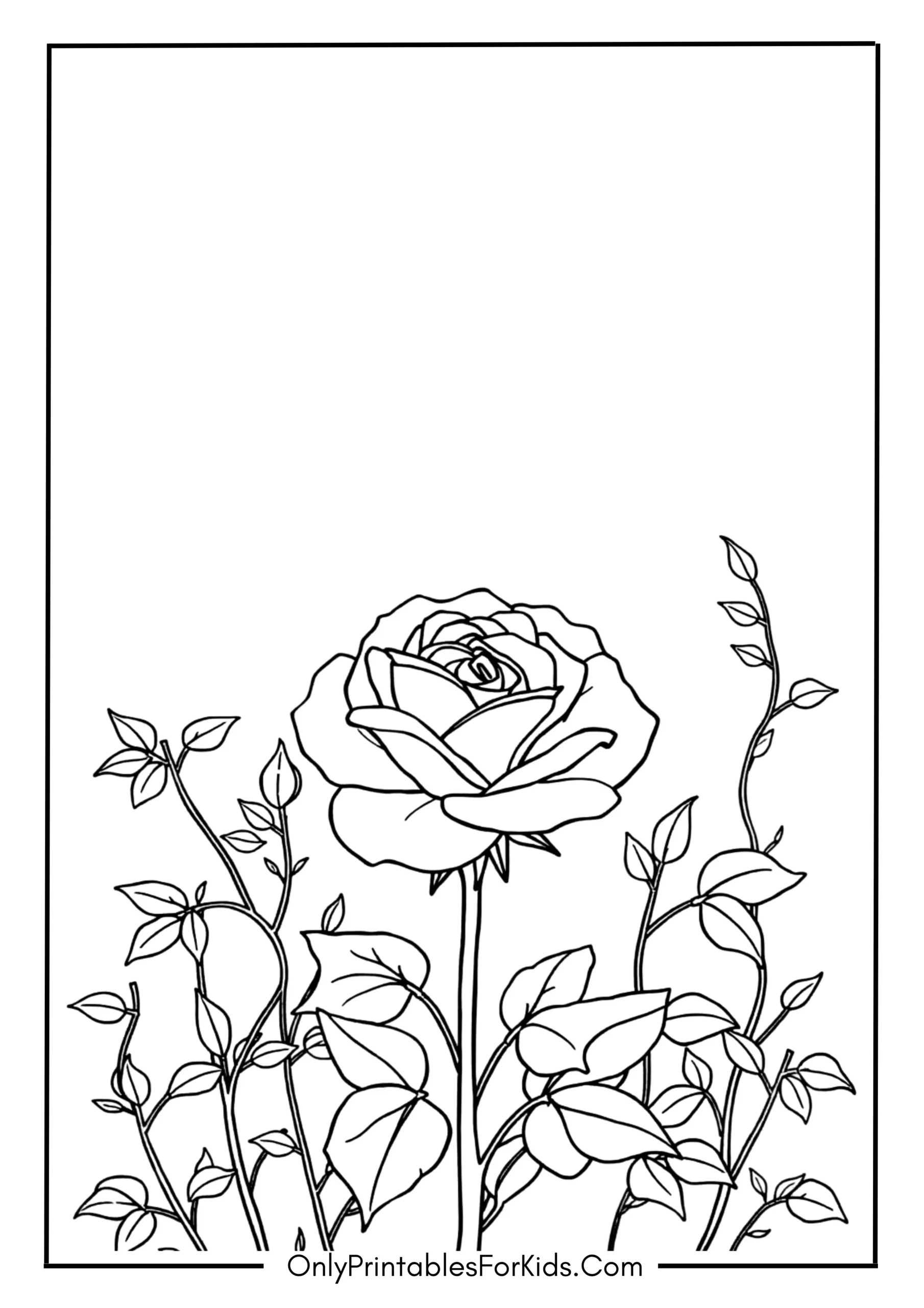 A Rose Surrounded by Green Vines