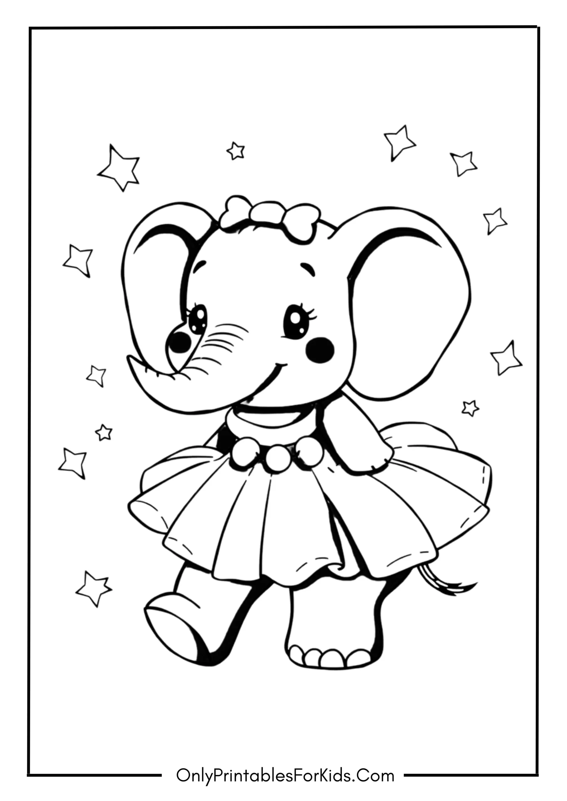 Adorable Elephant In A Tutu