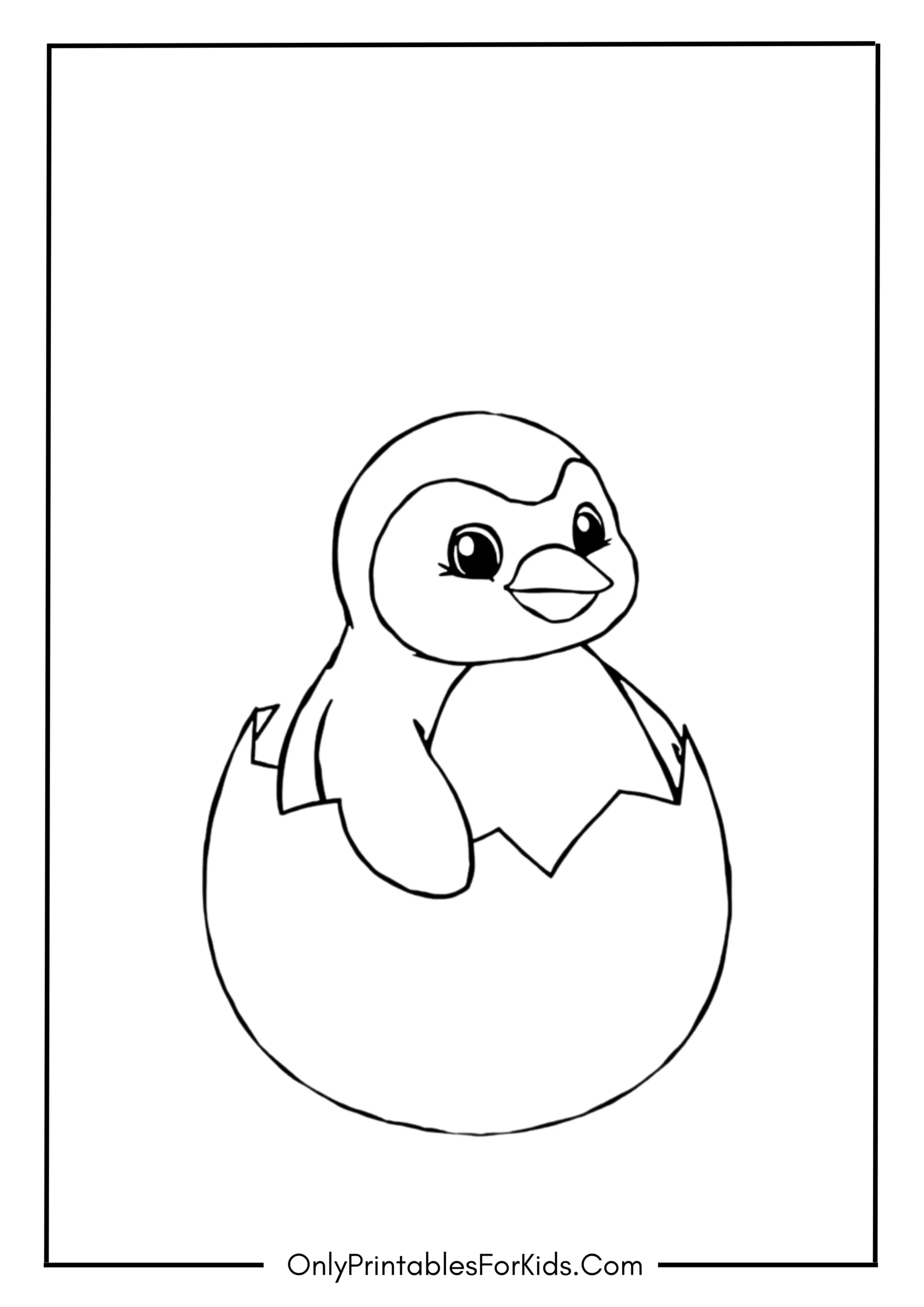 Baby Penguin Hatching from an Egg