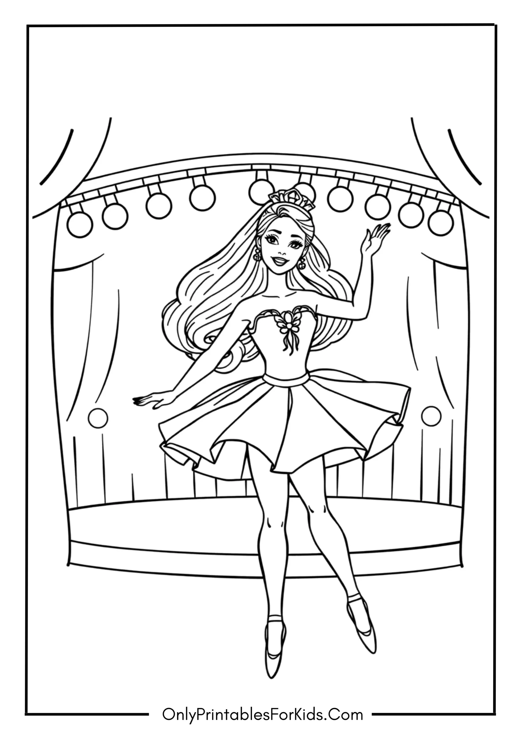 Barbie Ballerina Coloring Page