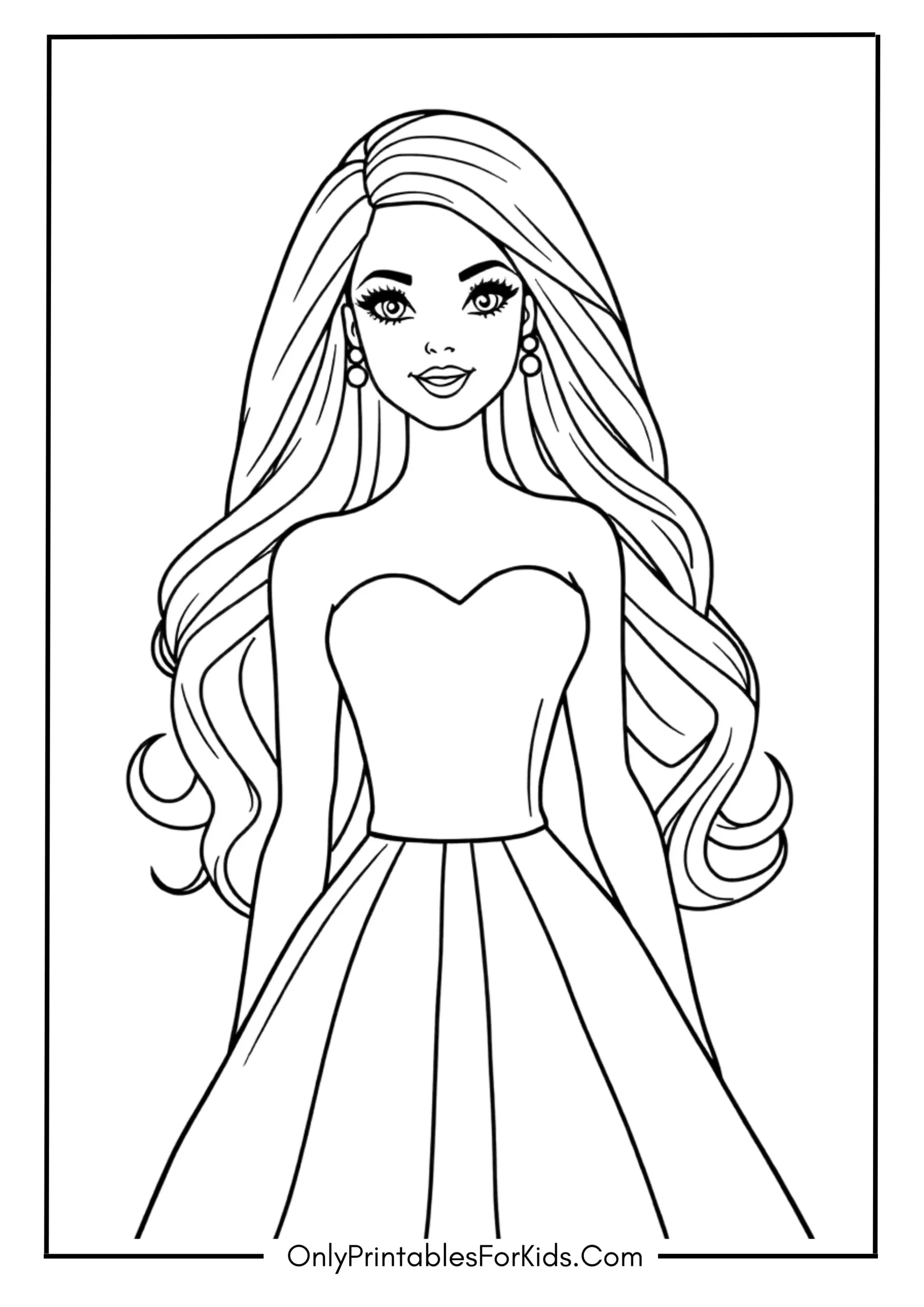 Barbie Doll Coloring Page