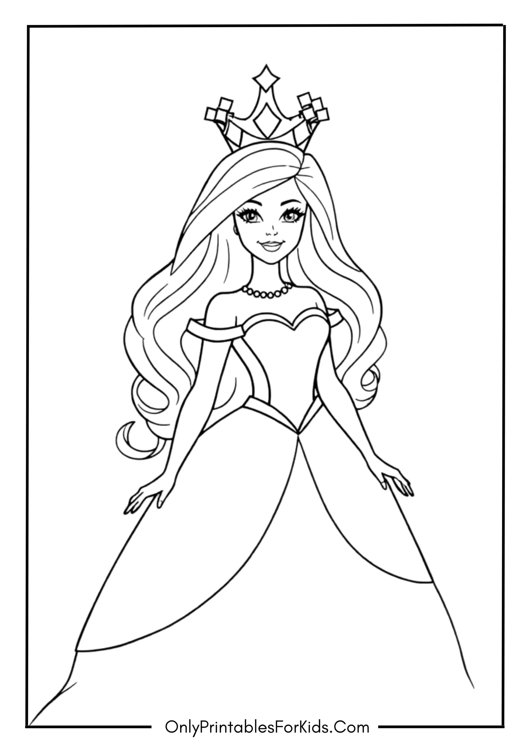Barbie Princess Coloring Page