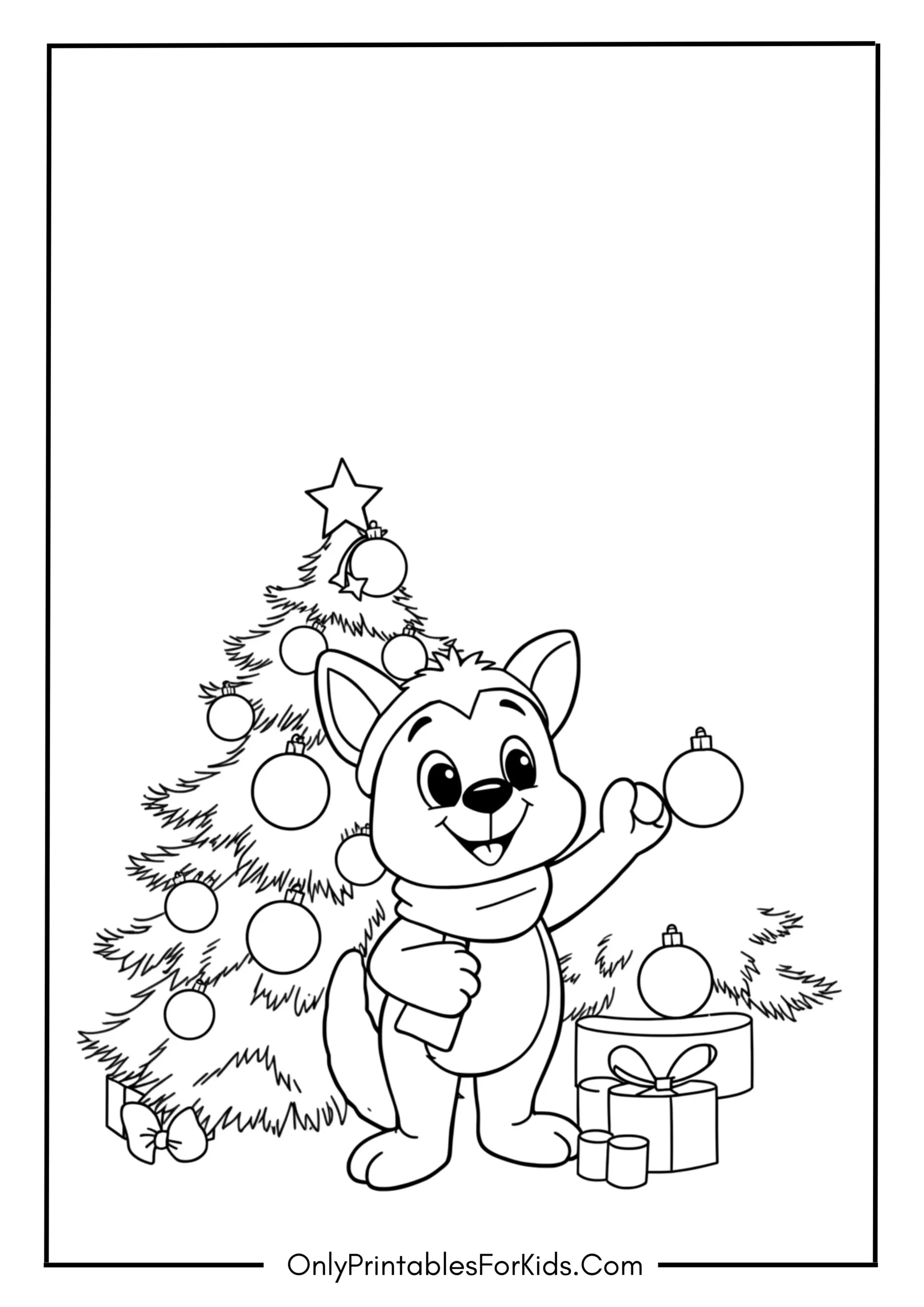 Bluey Christmas Coloring Page