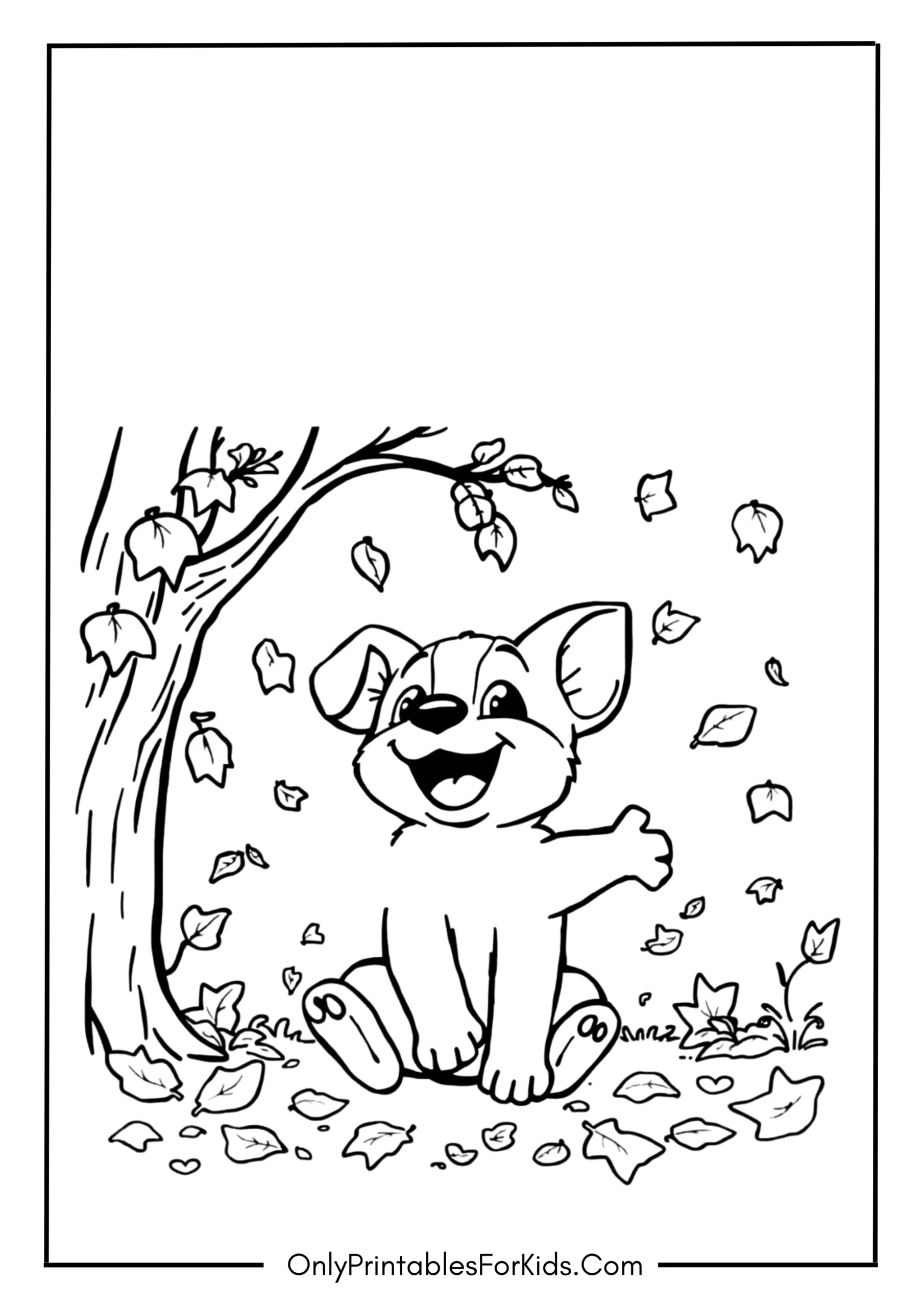 Bluey Fall Coloring Page