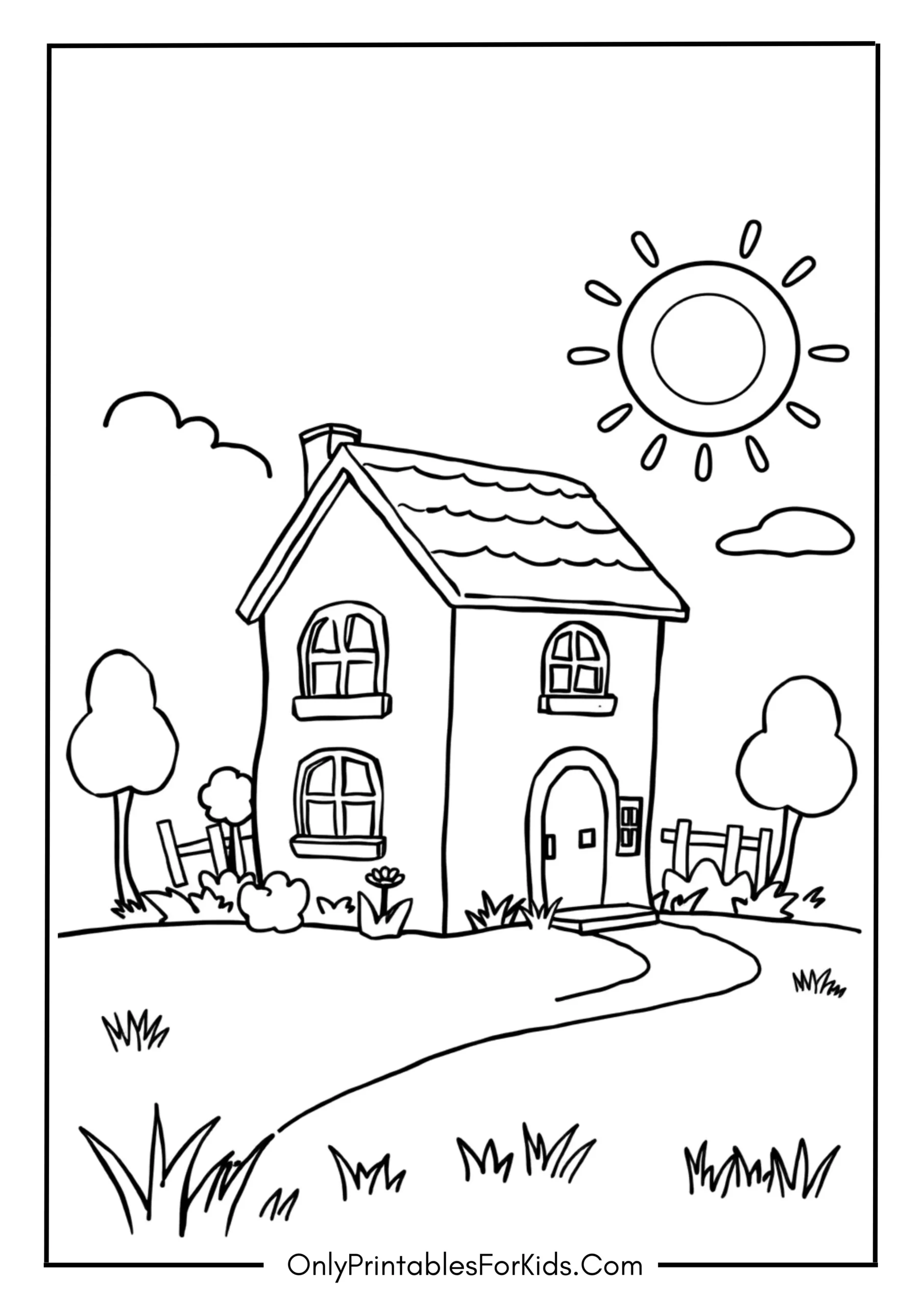 Bluey House Coloring Page
