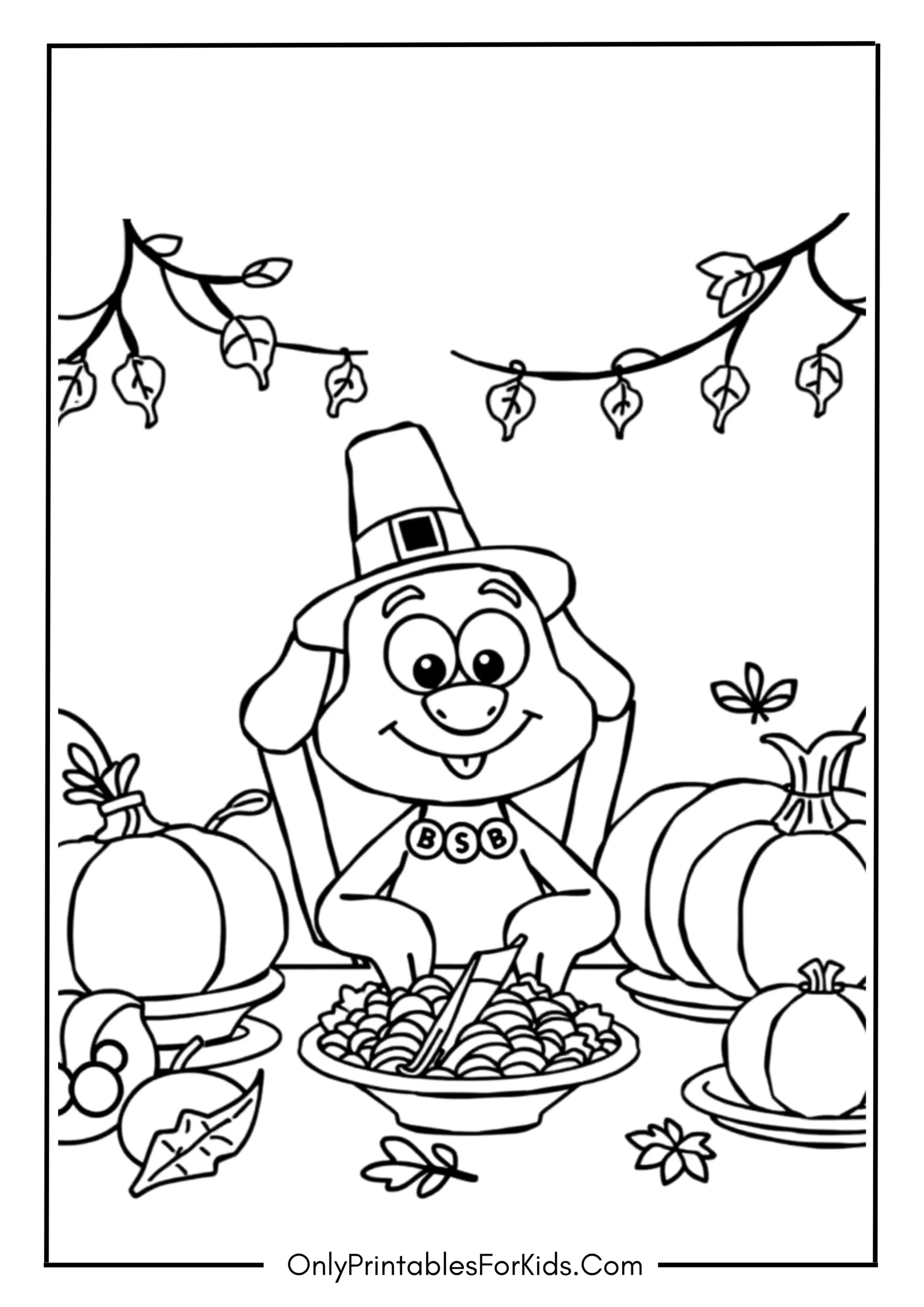 Bluey Thanksgiving Coloring Page