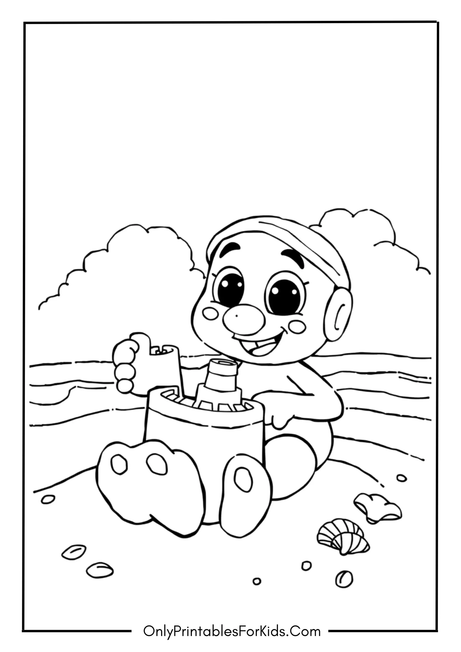 Bluey with Sandcastle