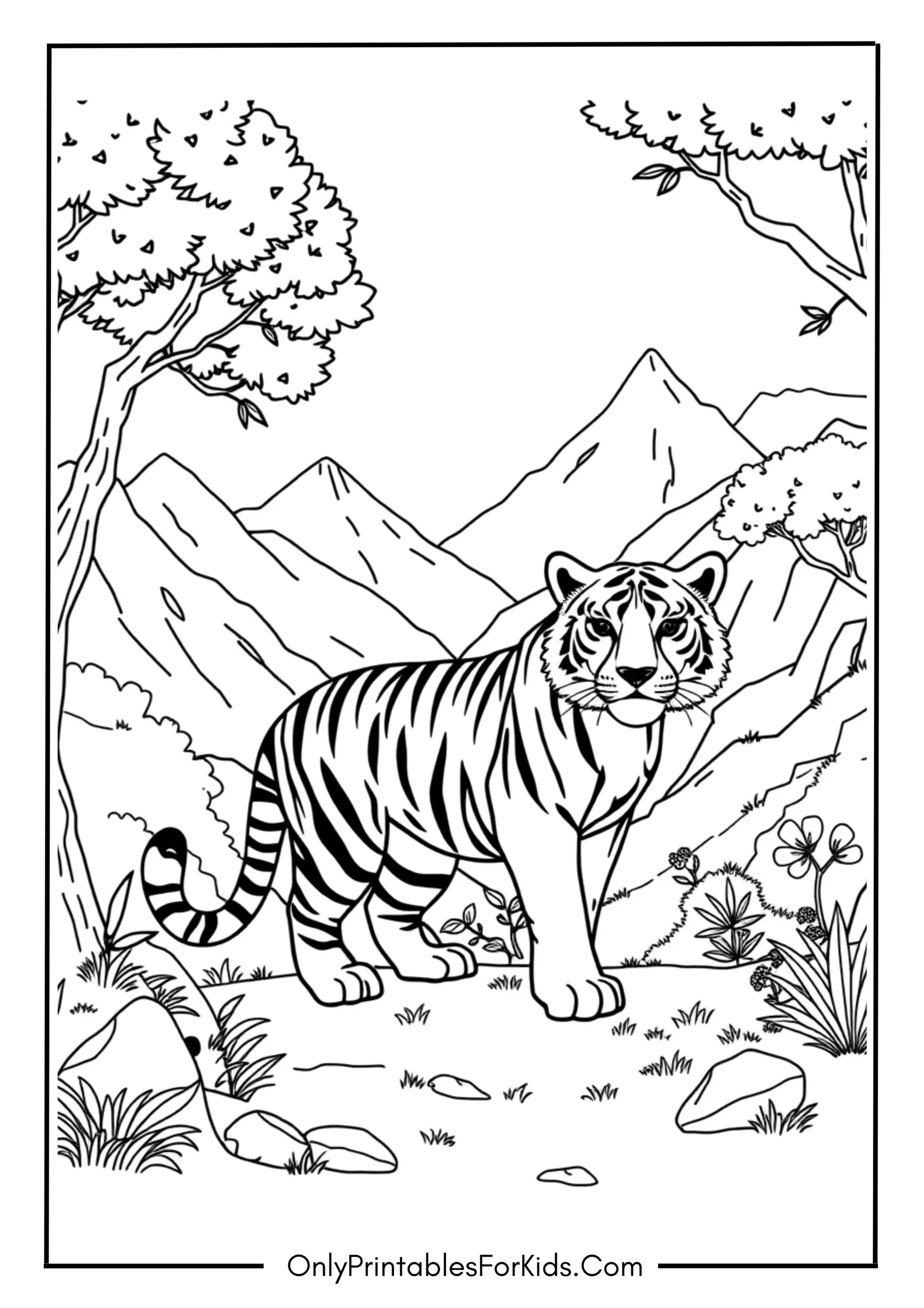 Brave Tiger in the Valley