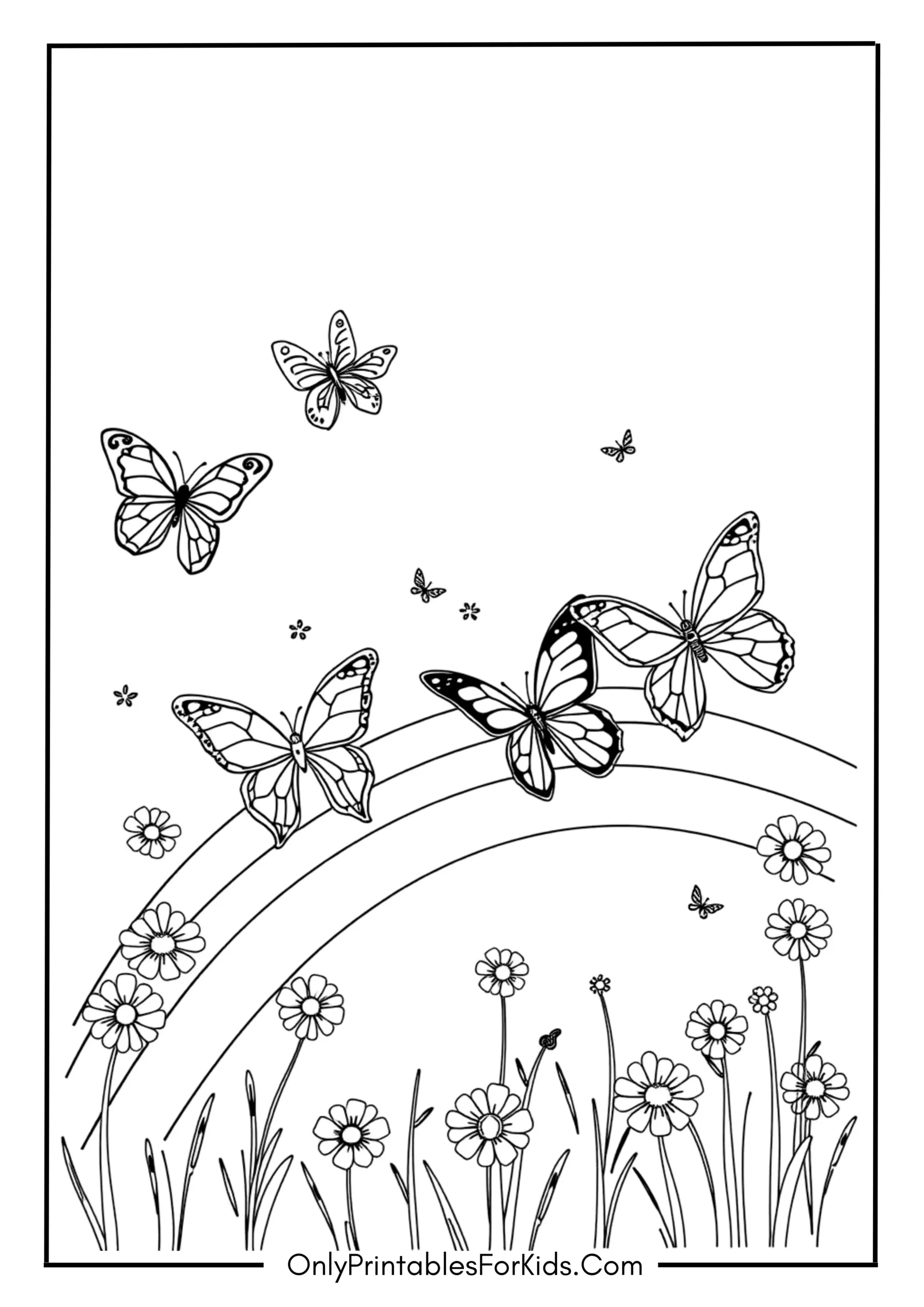 Butterflies Dancing Around a Rainbow