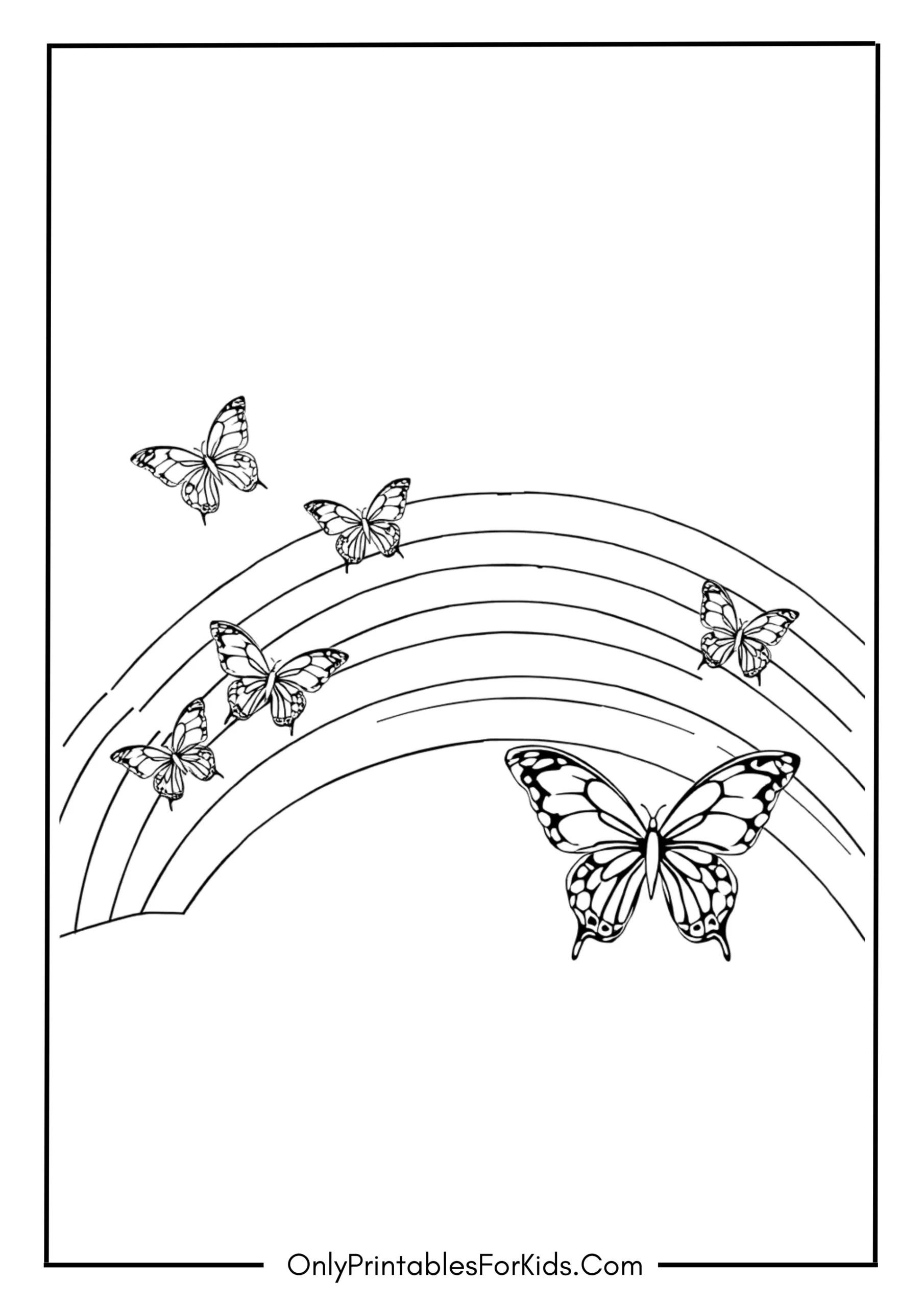 Butterflies Flying Through a Rainbow