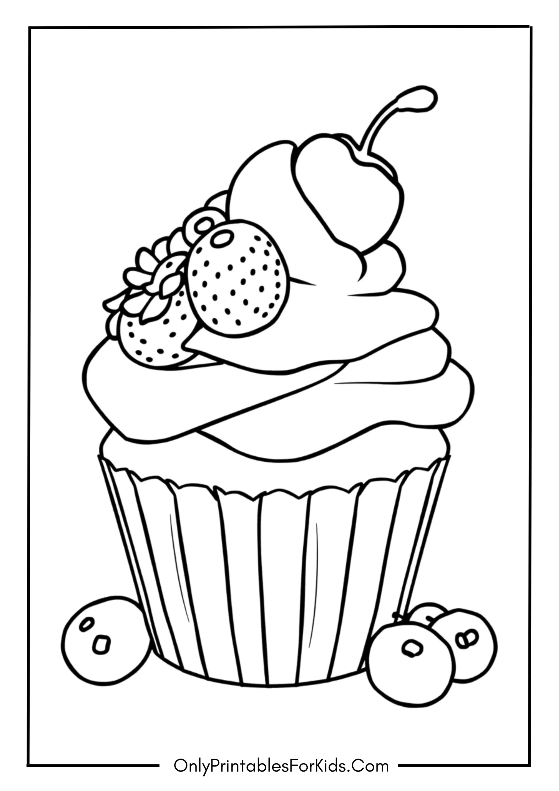 Cupcake with Fruit Toppings