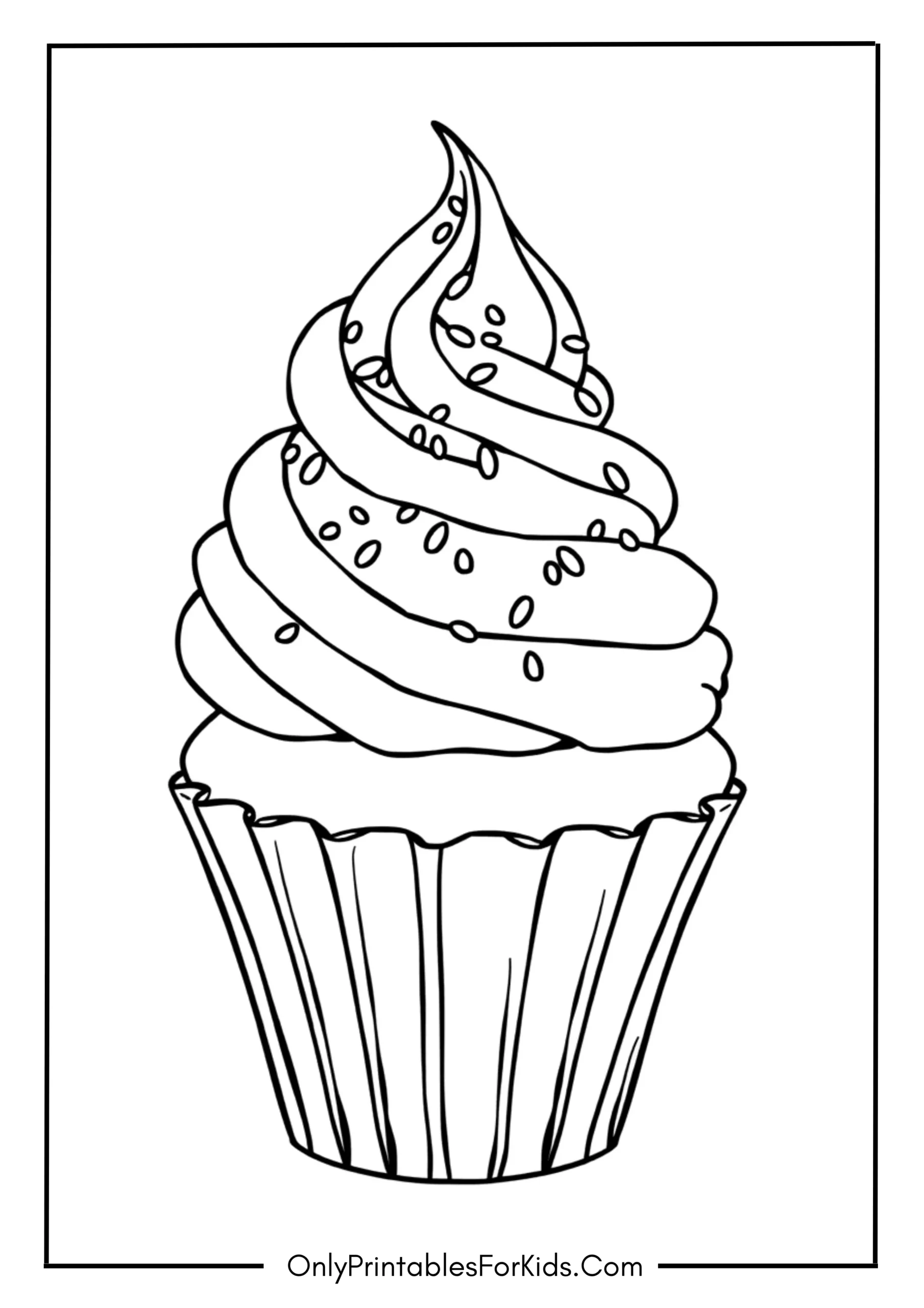 Cupcake with Whipped Cream Swirl