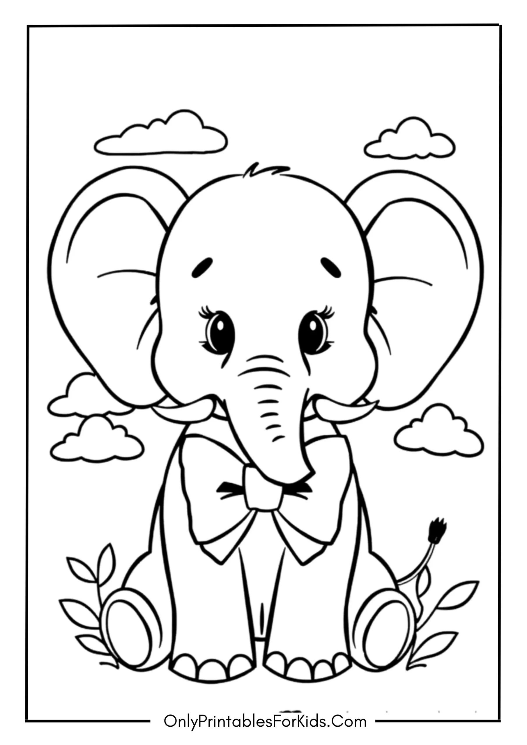 Cute Elephant With A Bowtie