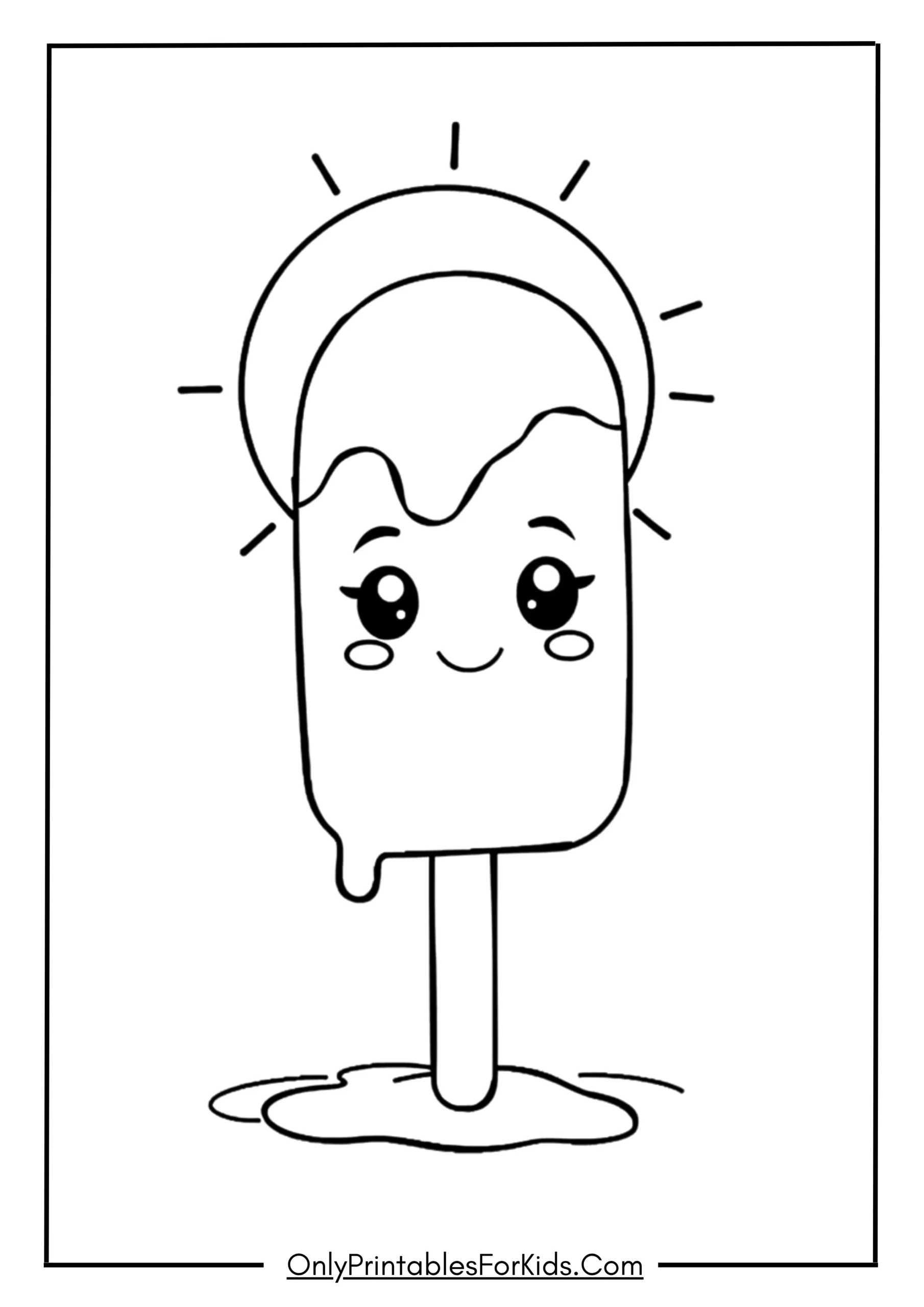 Cute Melting Popsicle on a Sunny Day