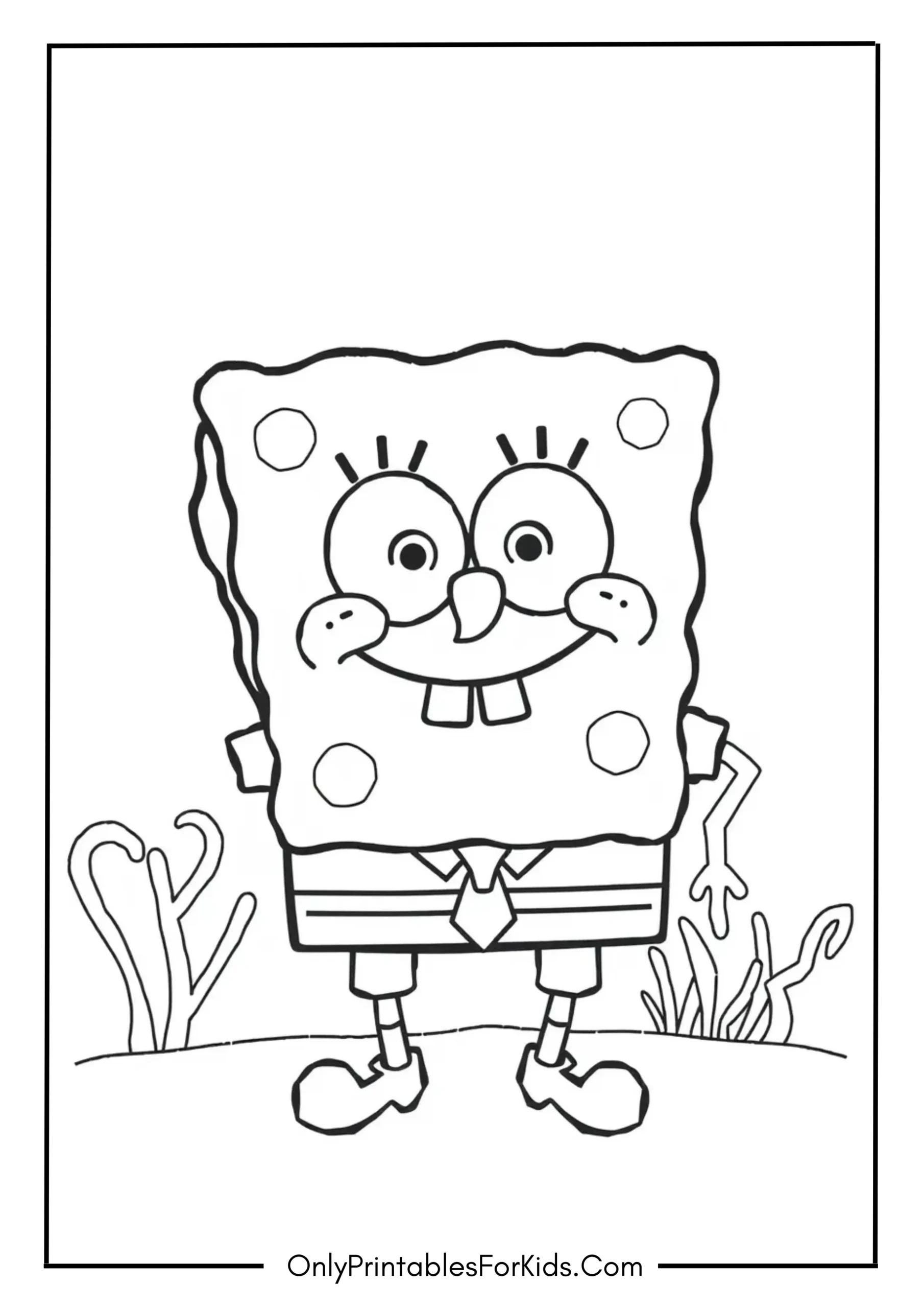 Cute SpongeBob Coloring Page