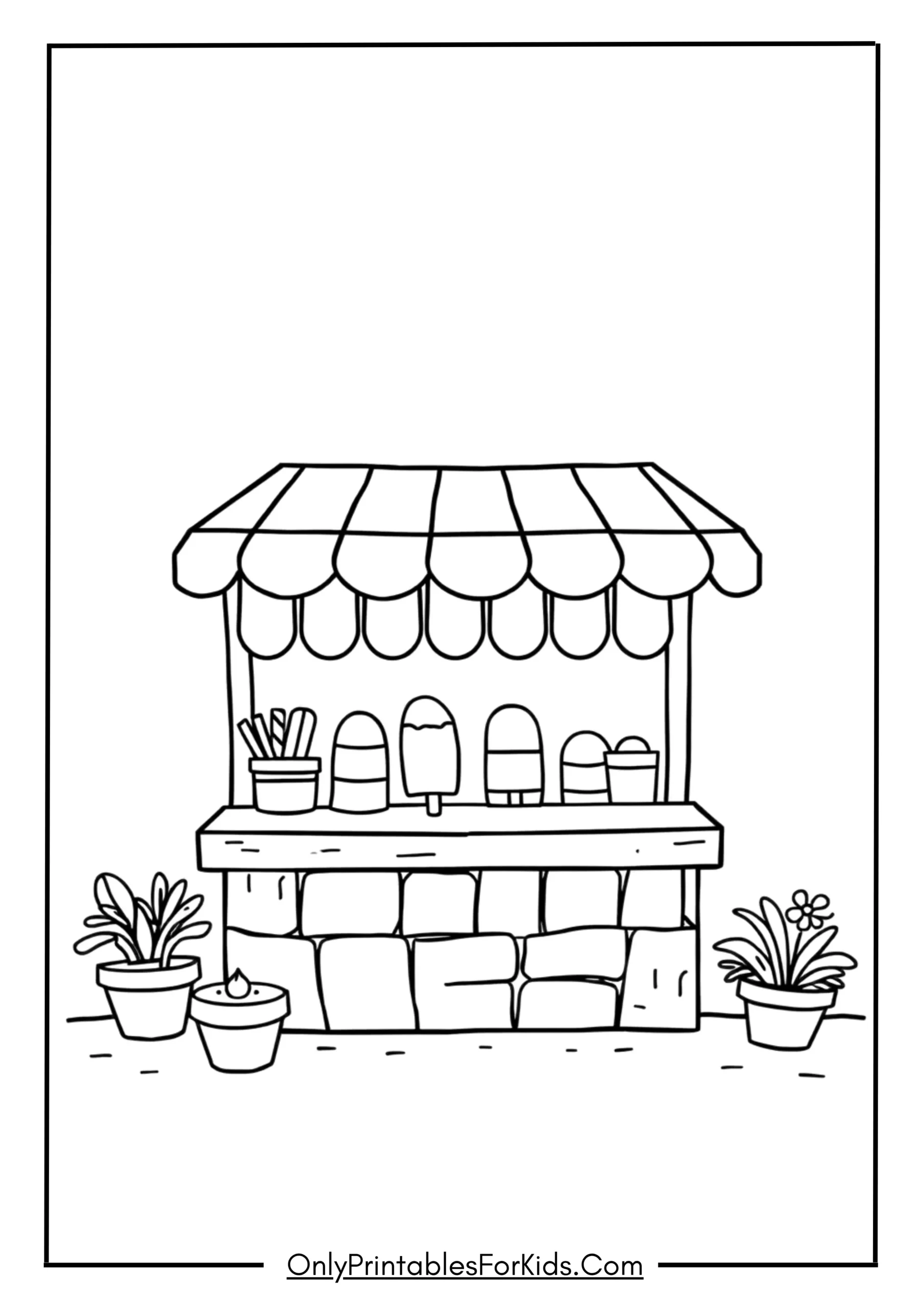 DIY Popsicle Stand Coloring Page