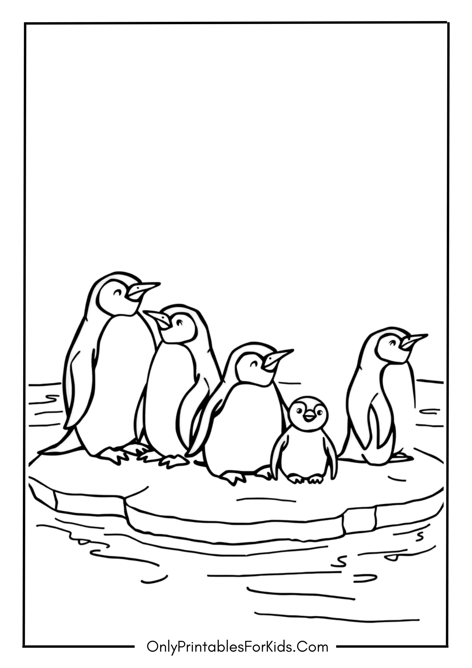 Family of Penguins on an Iceber
