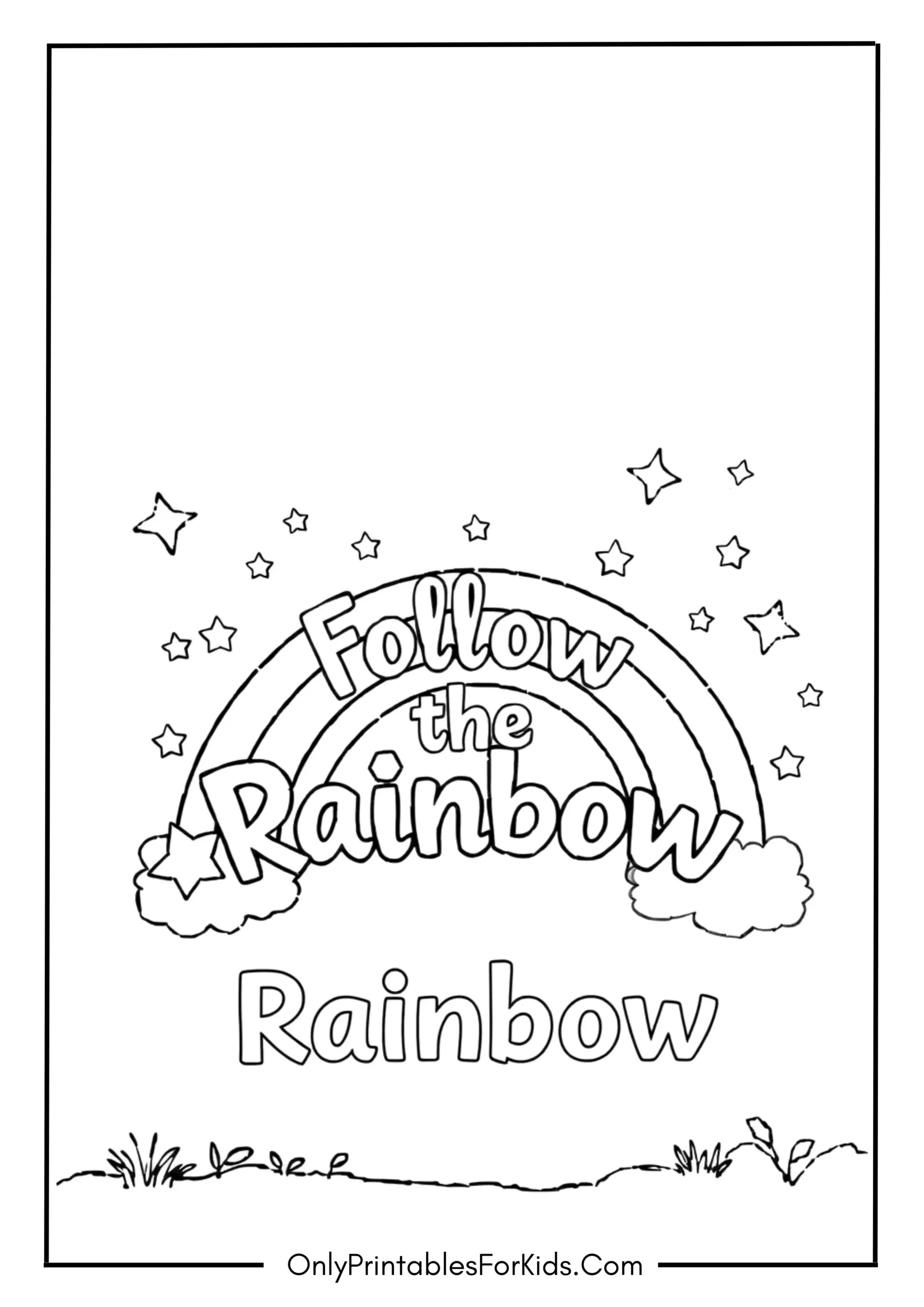 Free St. Patrick’s Day Coloring Pages for Kids 20 Follow the Rainbow Message Page
