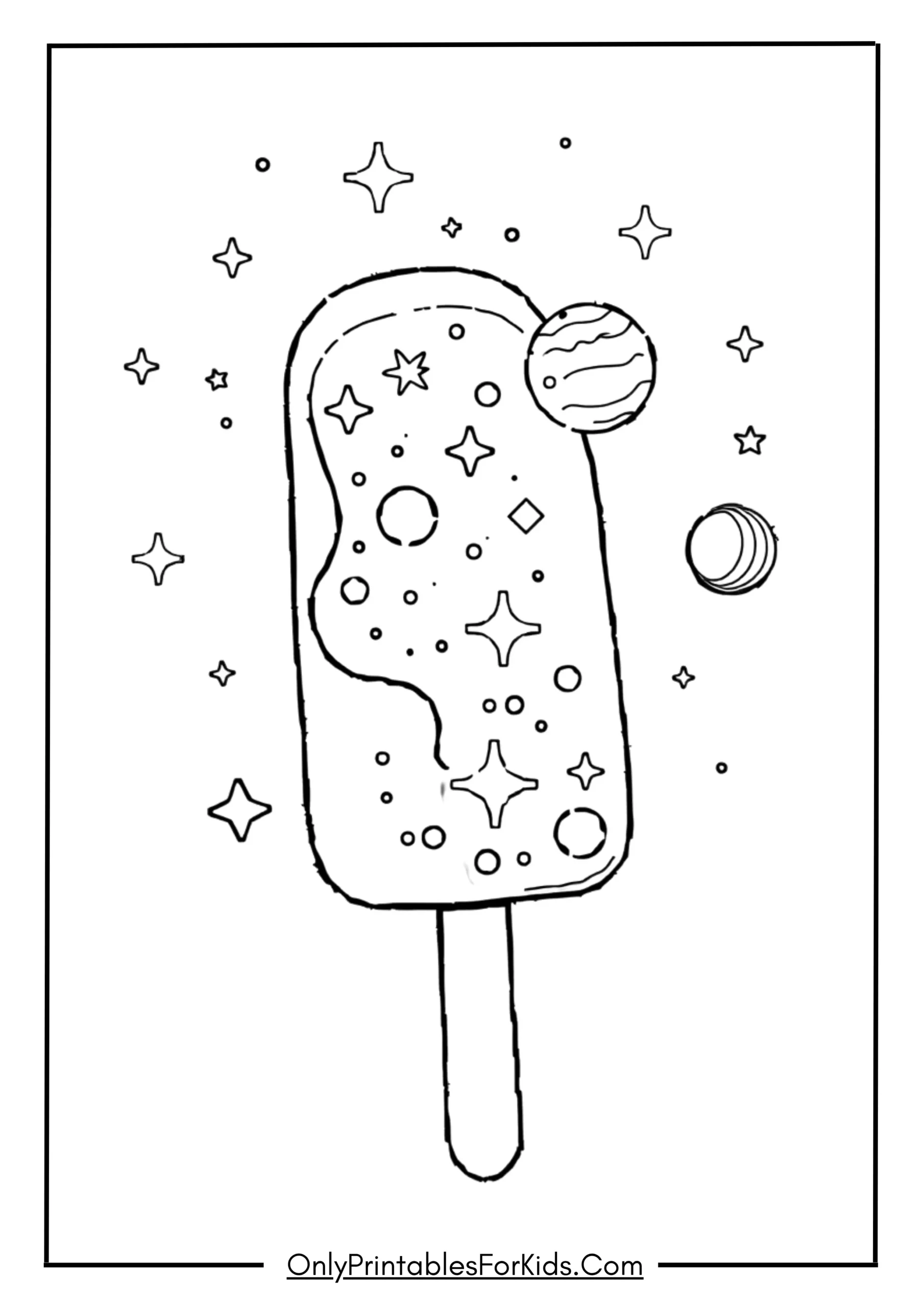 Galaxy Popsicle with Stars and Planets