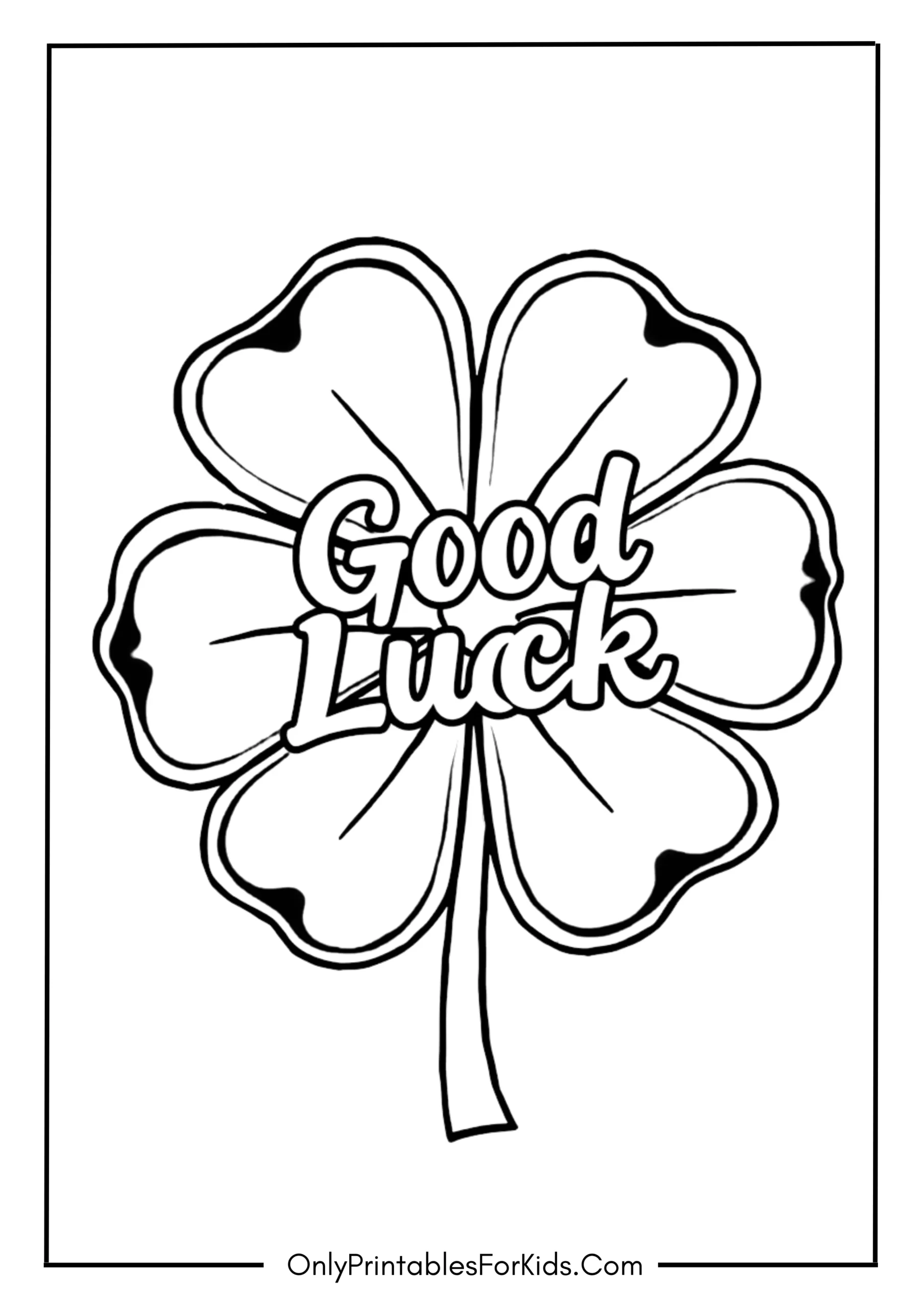 Free St. Patrick’s Day Coloring Pages for Kids 12 Good Luck Shamrock Design
