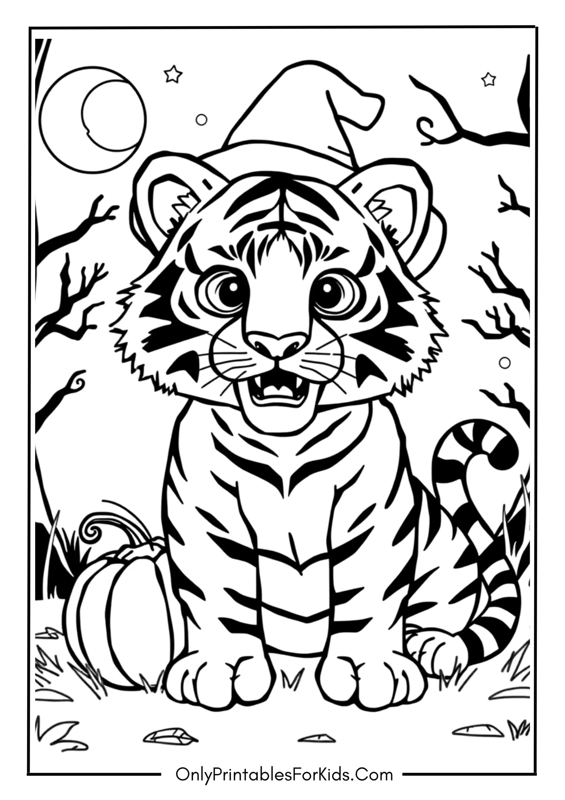 Halloween Tiger with a Spooky Look