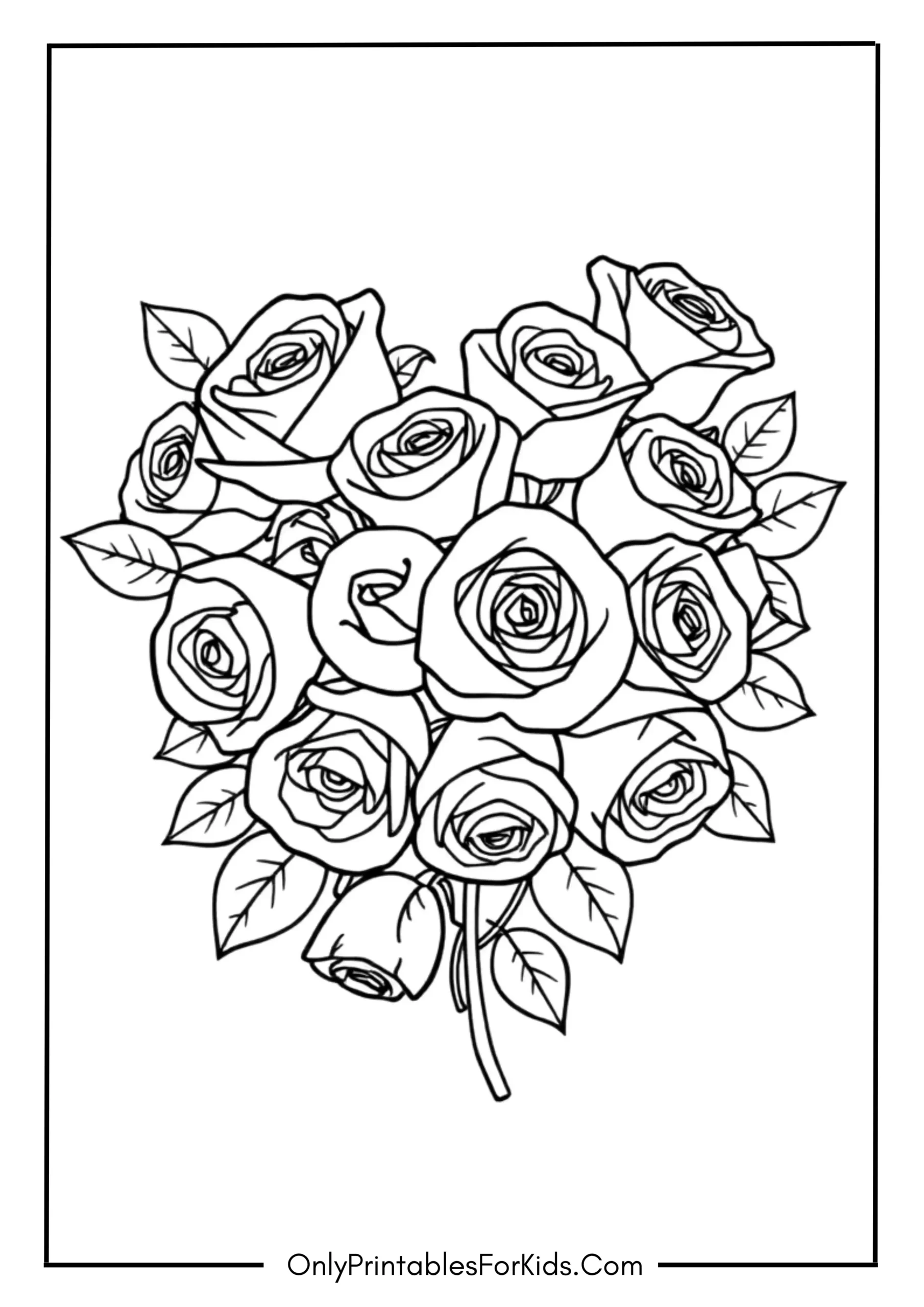 Heartwarming Rose Bouquet in a Heart Shape