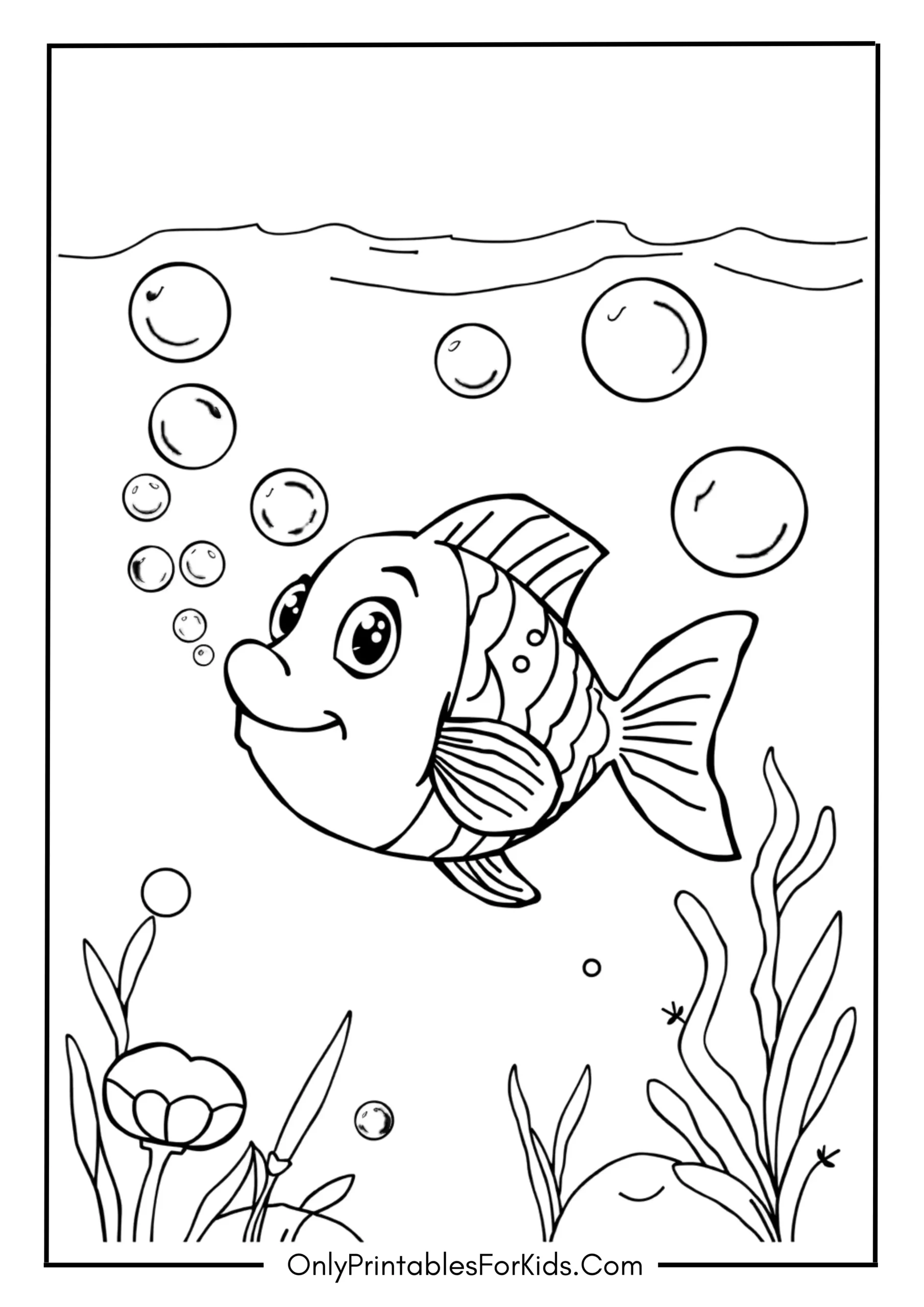 Little Fish Playing with Bubbles