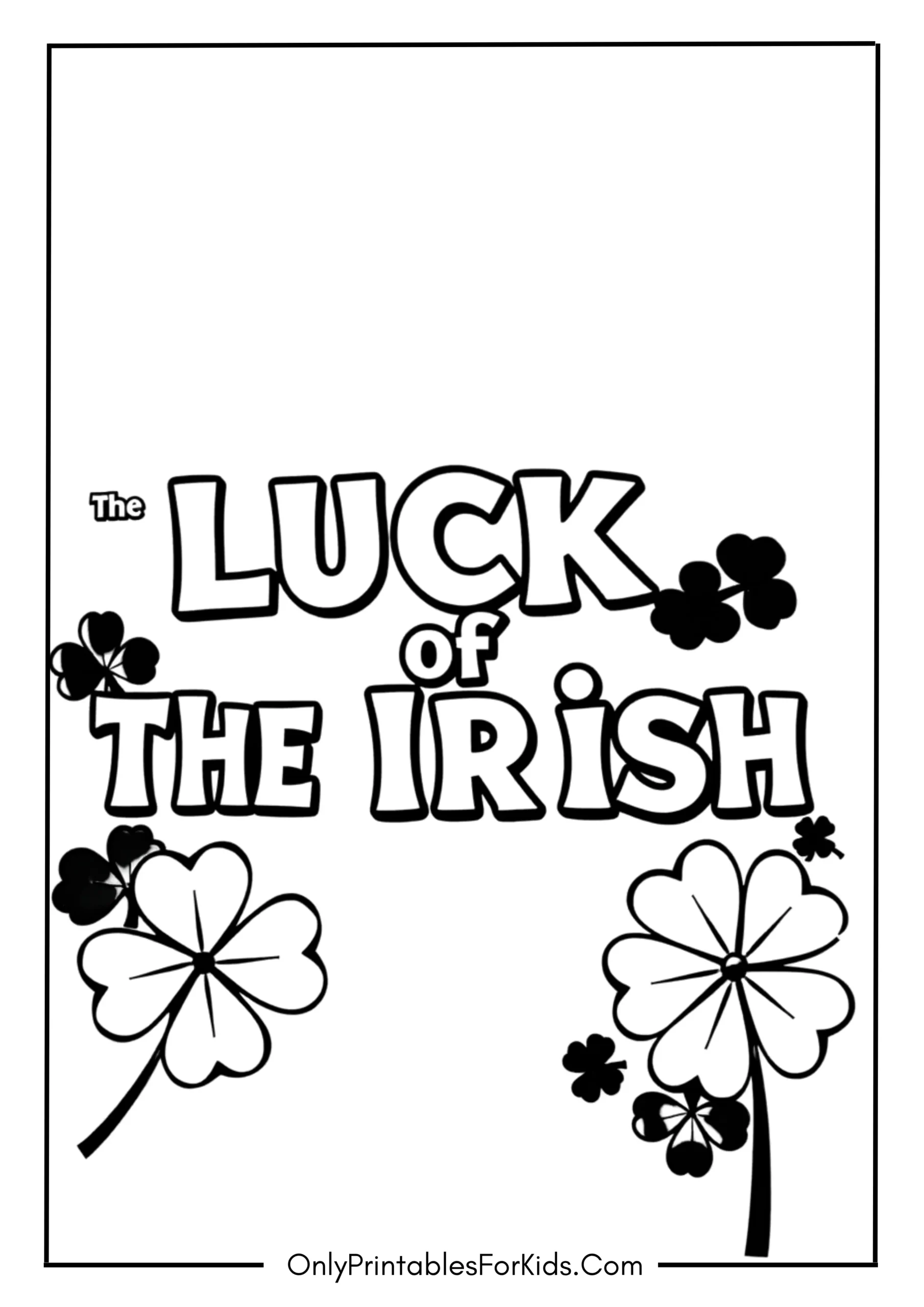 Free St. Patrick’s Day Coloring Pages for Kids 18 Luck of the Irish Banner Page