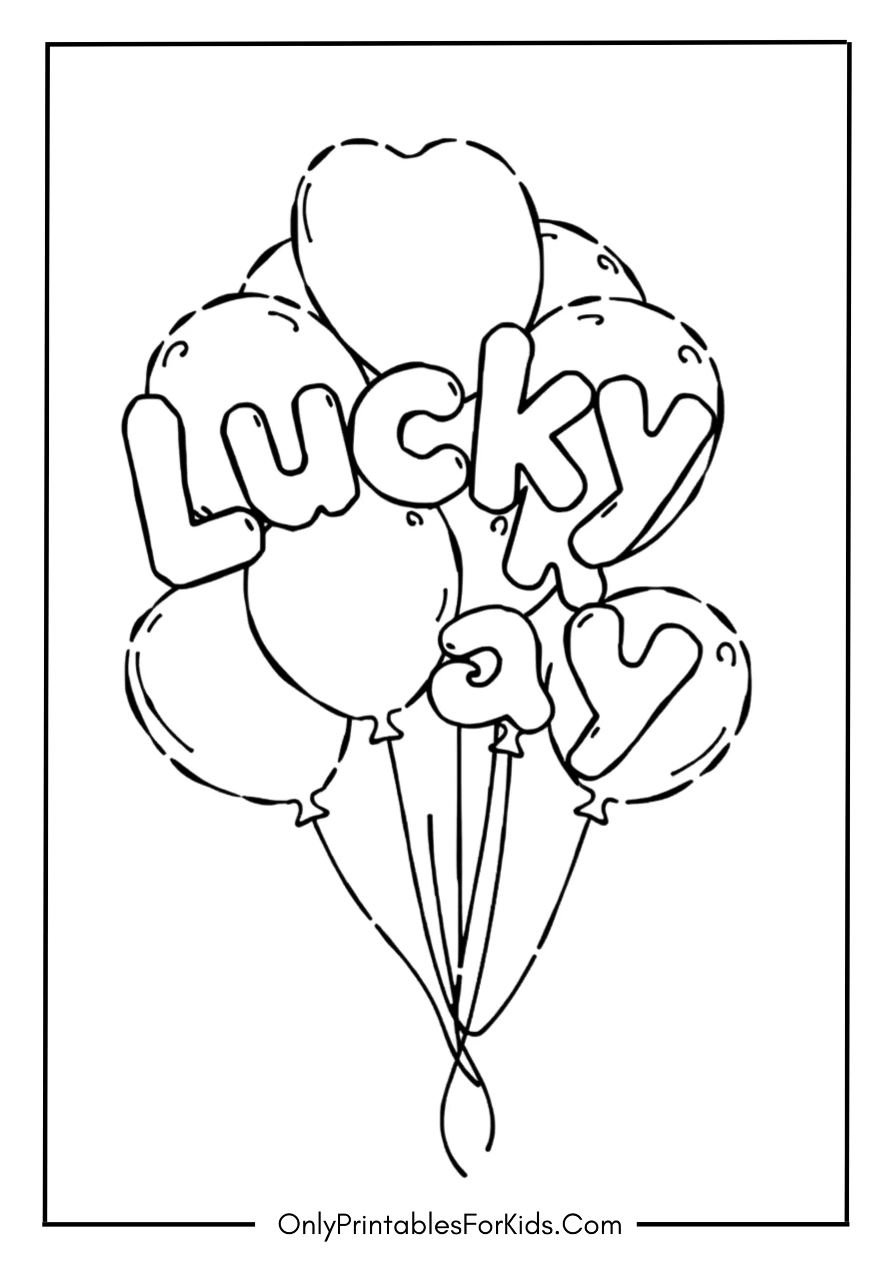 Free St. Patrick’s Day Coloring Pages for Kids 15 Lucky Day Balloon Design
