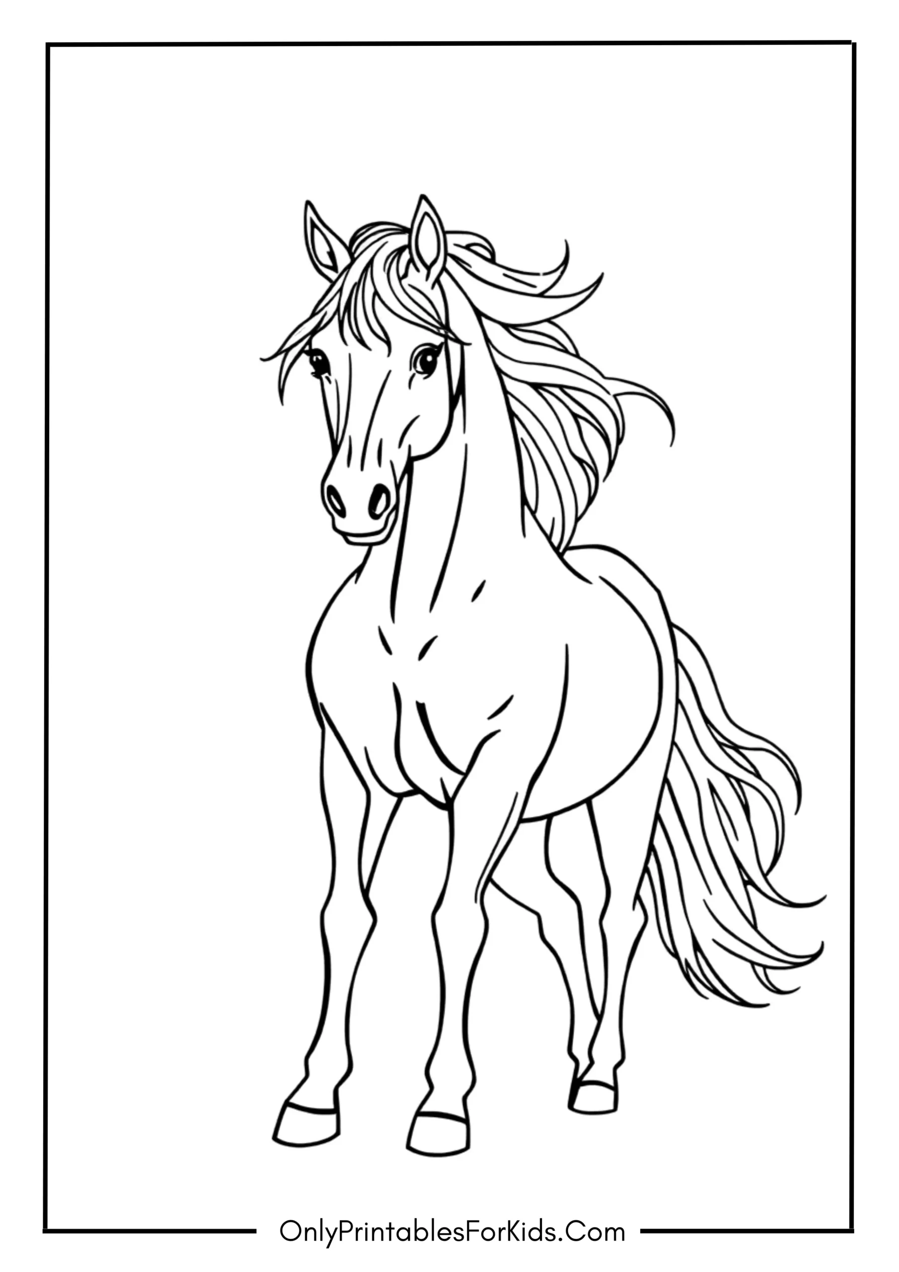 Majestic Horse with a Flowing Mane