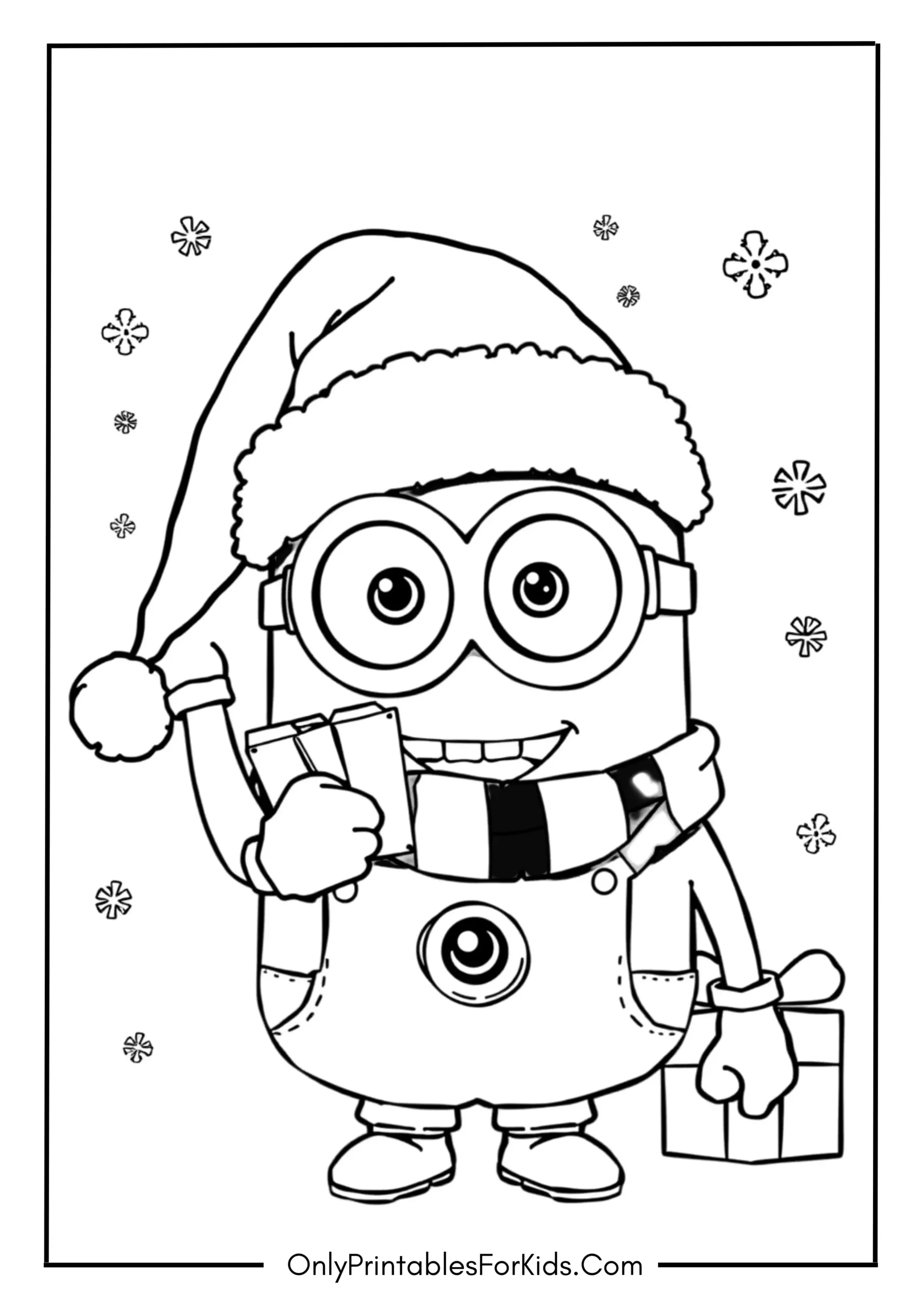 Minion Christmas Coloring Page