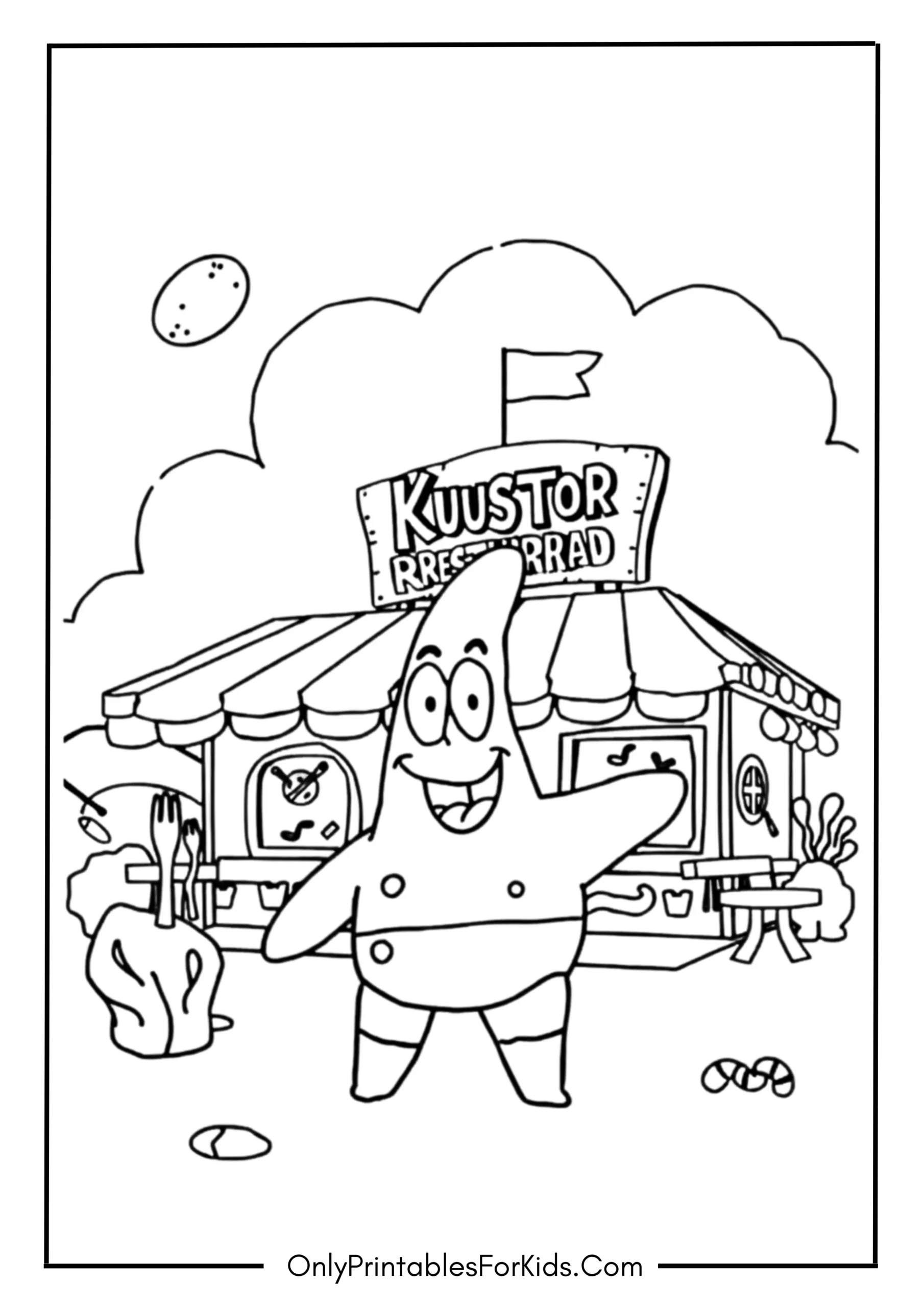 Patrick The Starfish and Krusty Krab Restaurant 