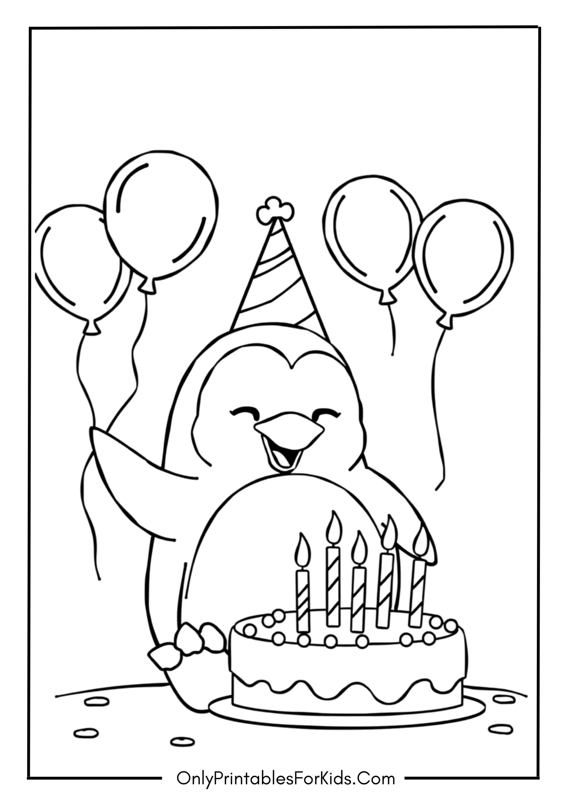 Penguin Celebrating a Birthday Party